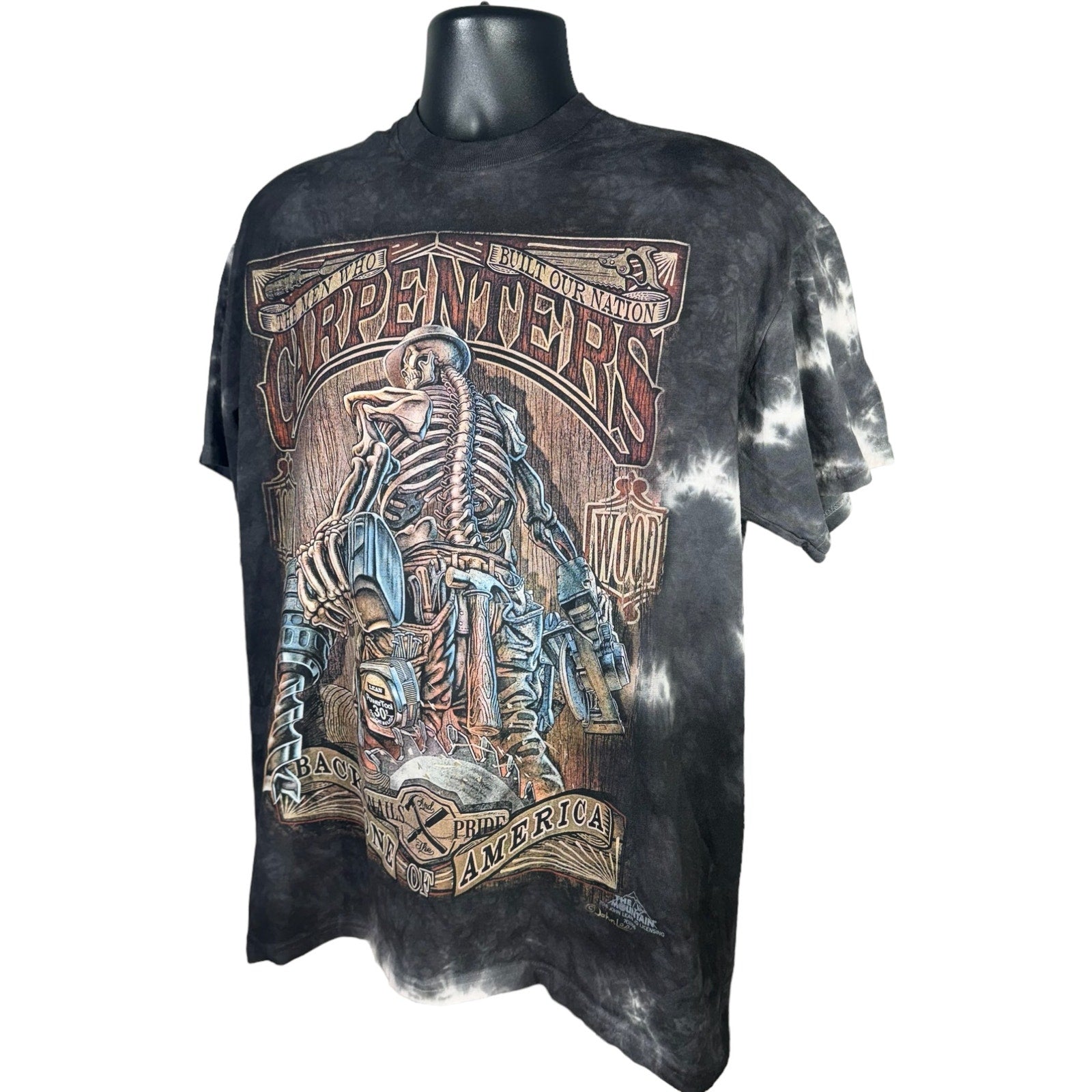 Collection of Carpenters Of America Skeleton Tie Dye Tee in a gallery layout