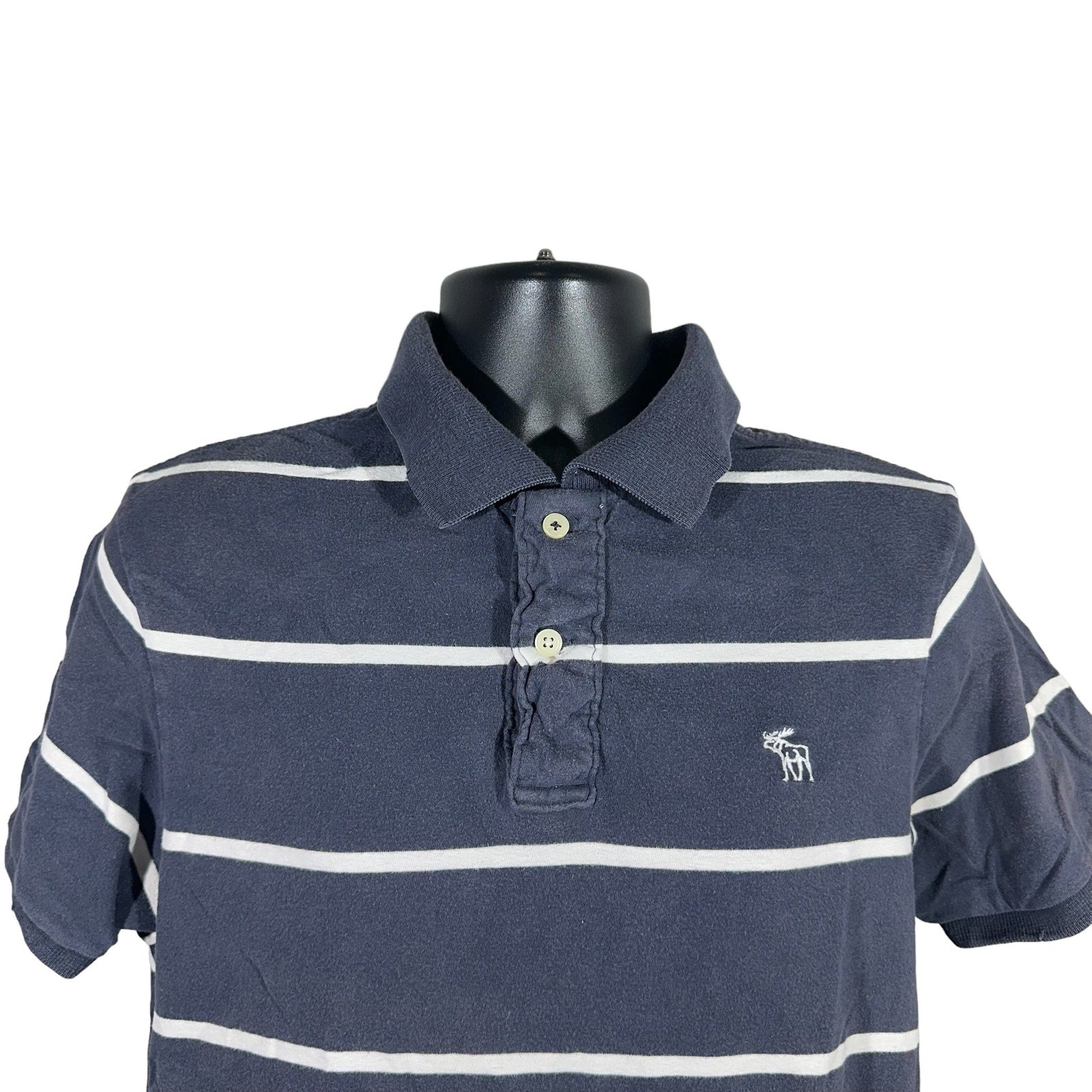 Collection of Abercrombie & Fitch Striped Muscle Polo in a gallery layout