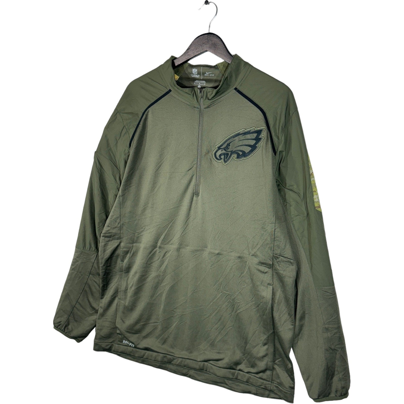 Collection of Nike Dri Fit NFL Philadelphia Eagles 1/4 Zip Sweatshirt in a gallery layout