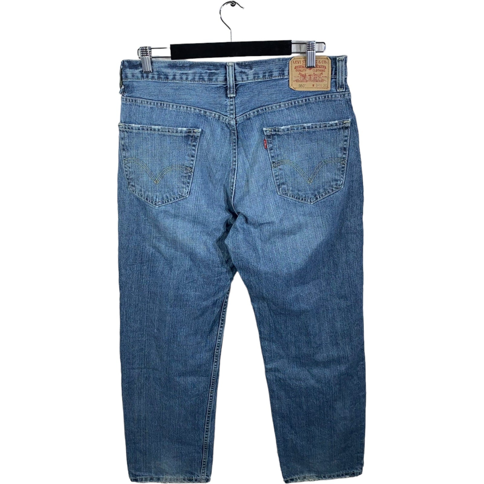 Collection of Levi's Denim Relaxed Fit Straight Leg Jeans 34x30 in a gallery layout