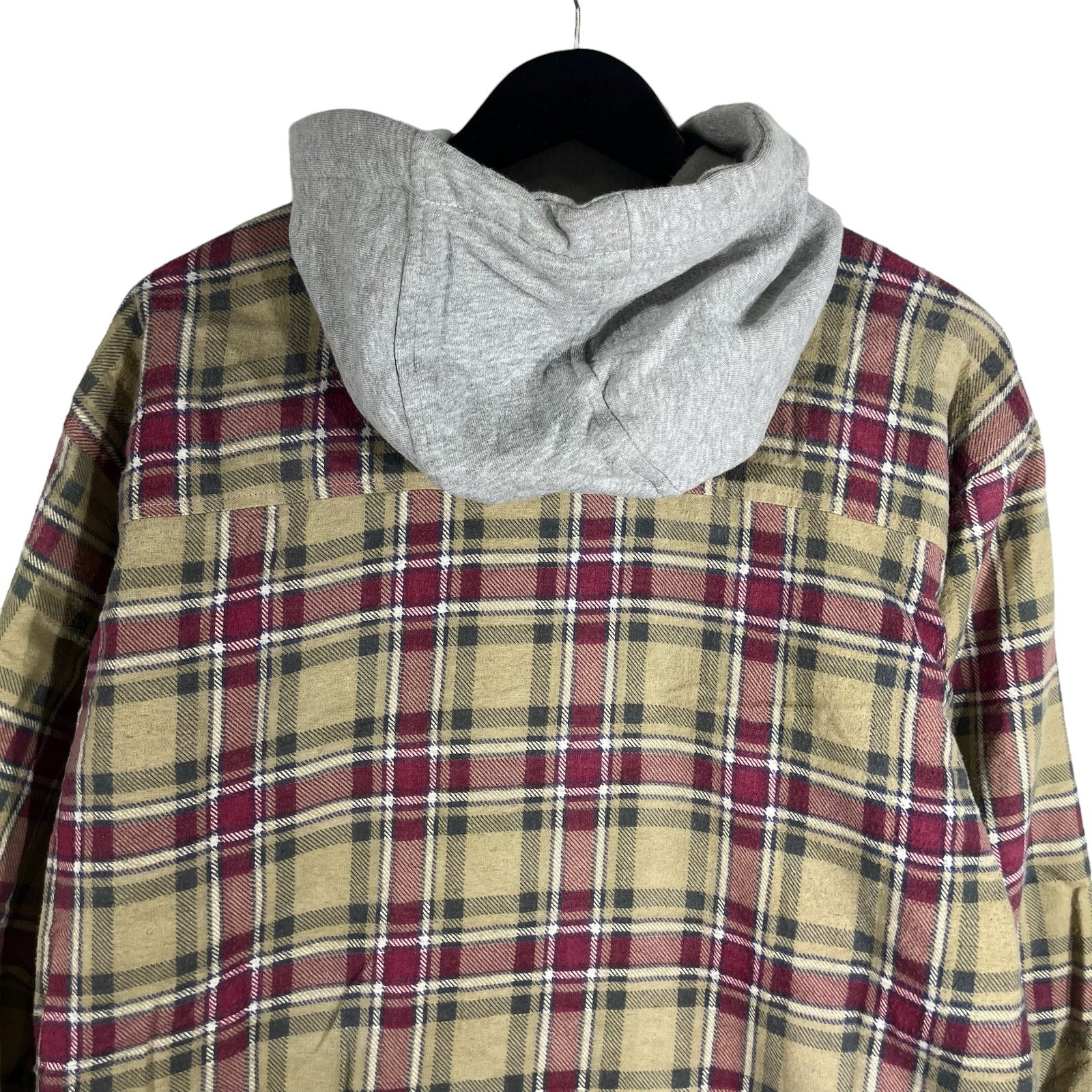 Collection of Ozark Trail Plaid Button Down Flannel Hoodie in a gallery layout