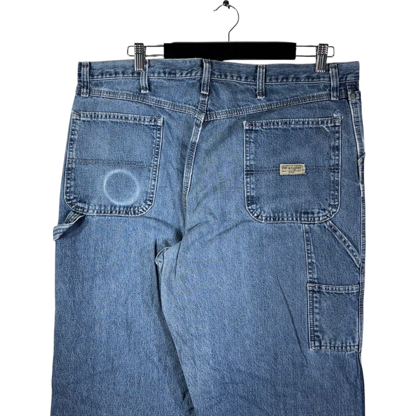 Collection of Wrangler Denim Straight Leg Carpenter Pants 40x34 in a gallery layout