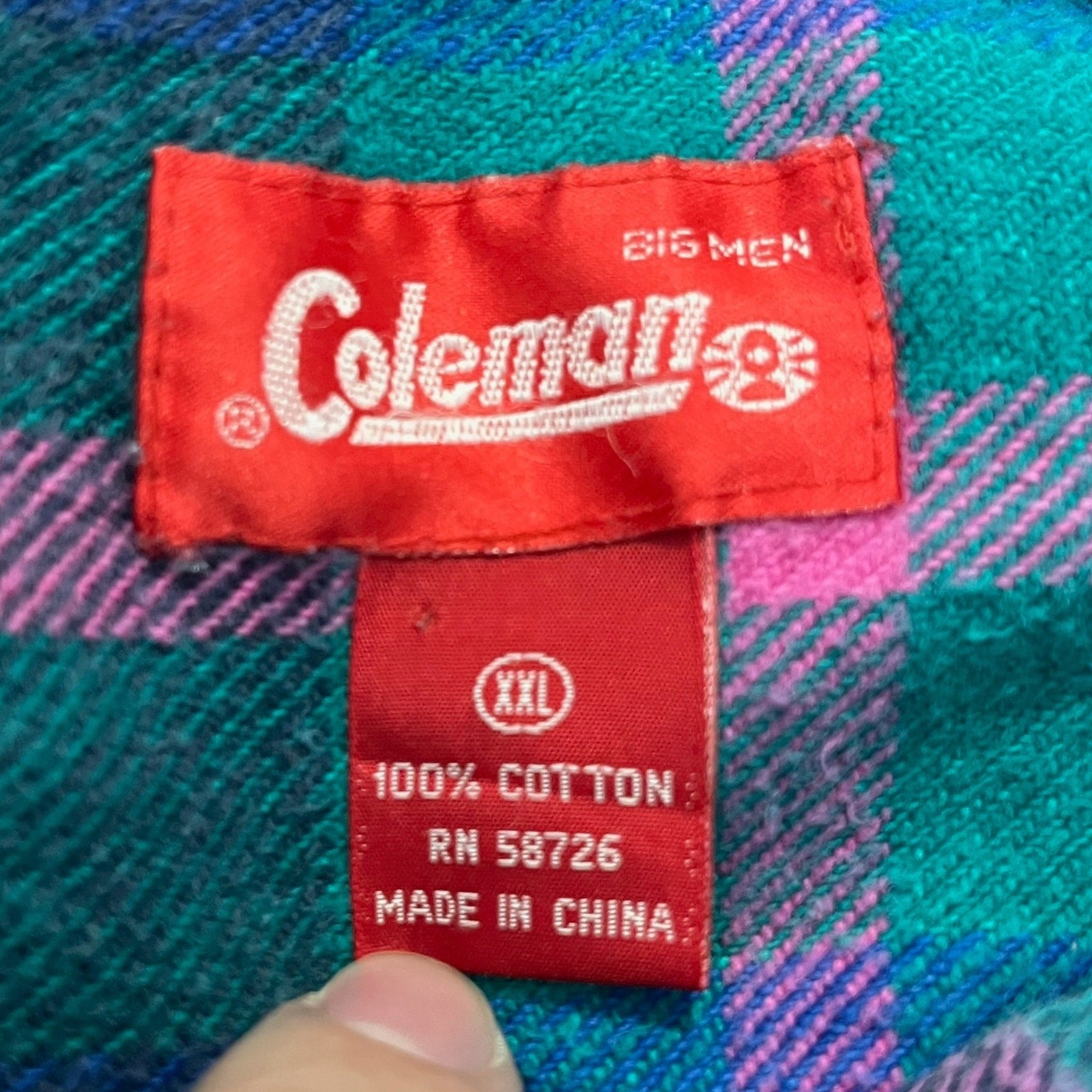 Collection of Coleman Plaid Long Sleeve Flannel in a gallery layout