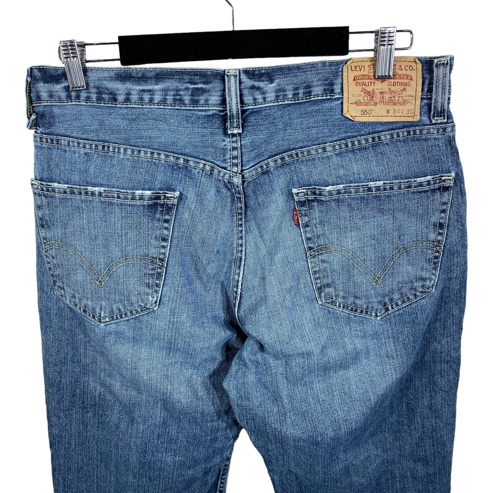 Collection of Levi's Denim Relaxed Fit Straight Leg Jeans 34x30 in a gallery layout