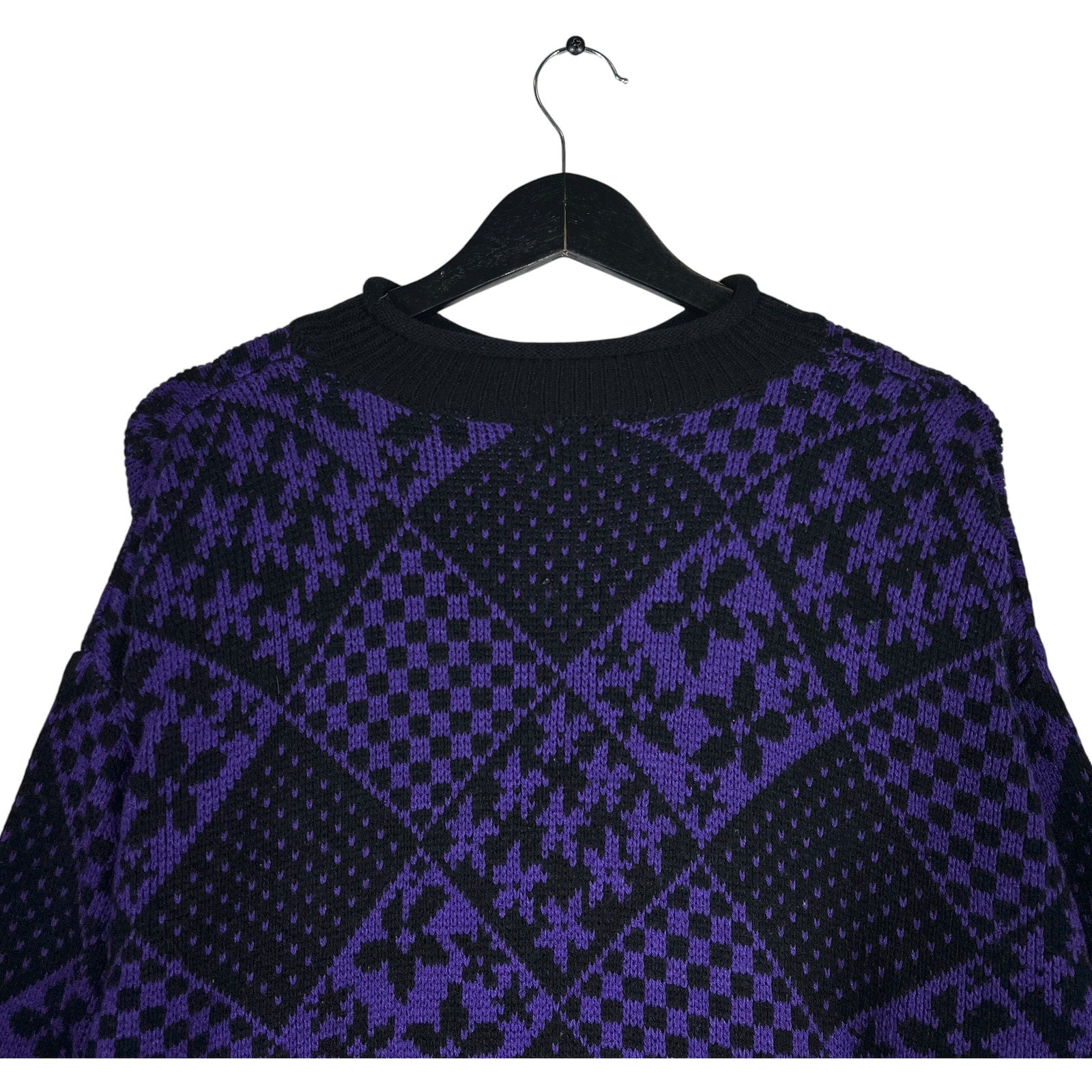 Collection of Vintage Stefano International Checkered Knit Sweater in a gallery layout