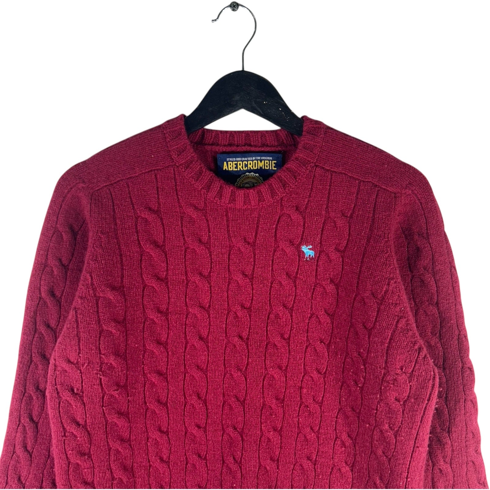 Collection of Abercrombie & Fitch Cable Knit Sweater in a gallery layout