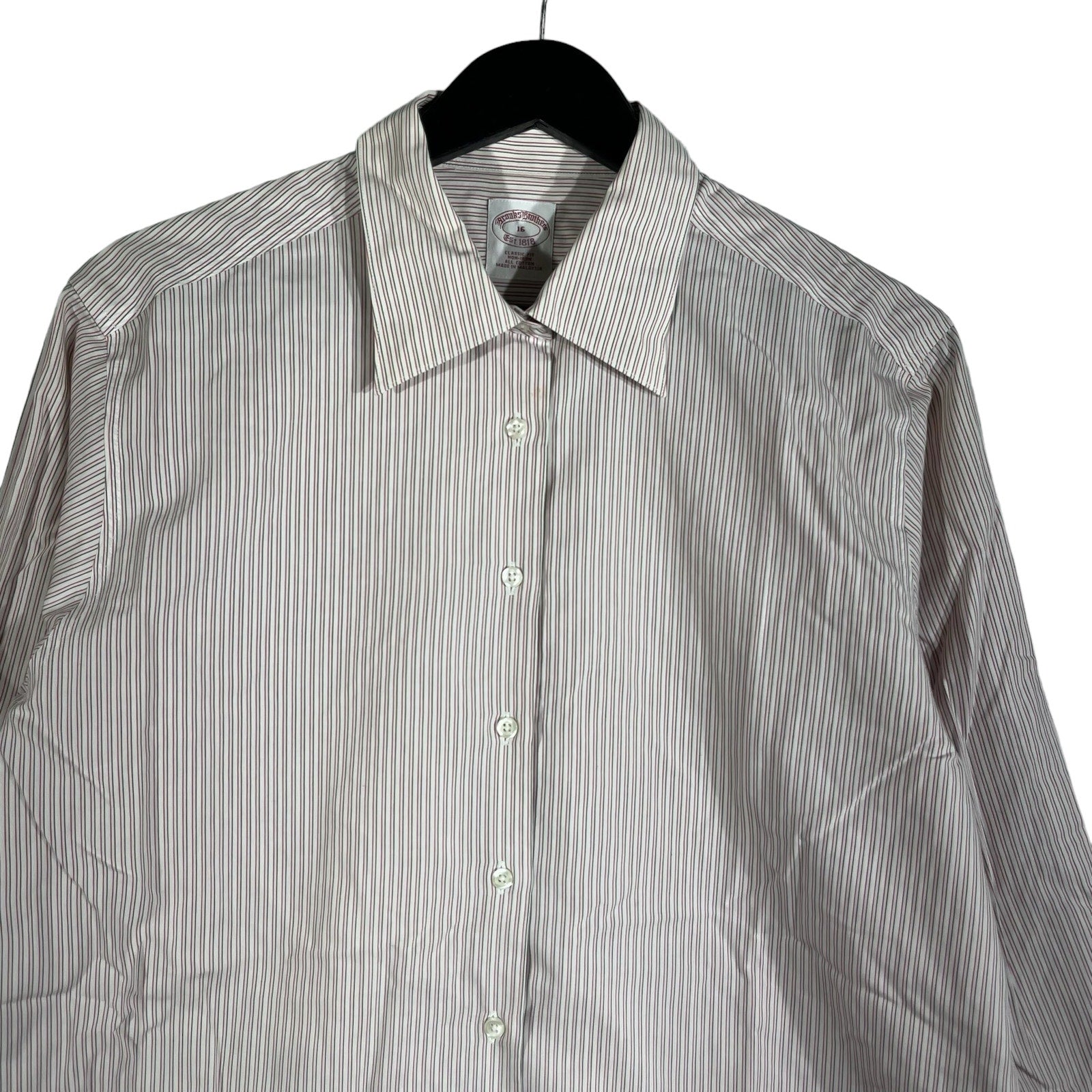 Collection of Brooks Brothers Classic Fit Striped Long Sleeve Dress Shirt in a gallery layout