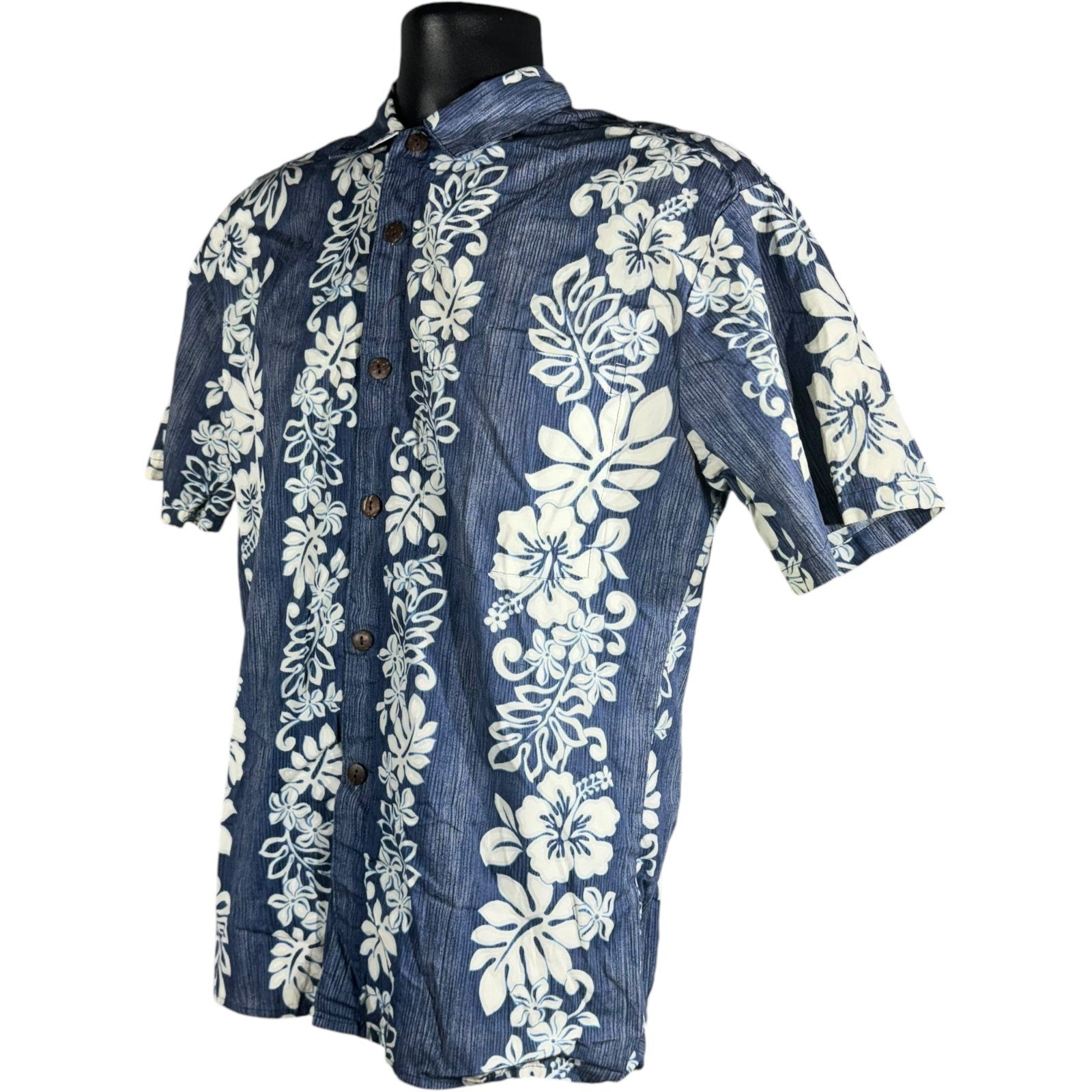 Collection of Floral Striped Hawaiian Short Sleeve Button Up in a gallery layout