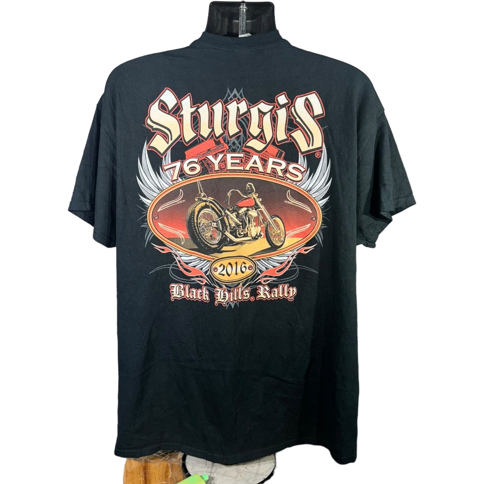 Collection of Sturgis 76th Anniversary Black Hills Motorcycle Rally 2016 Tee in a gallery layout