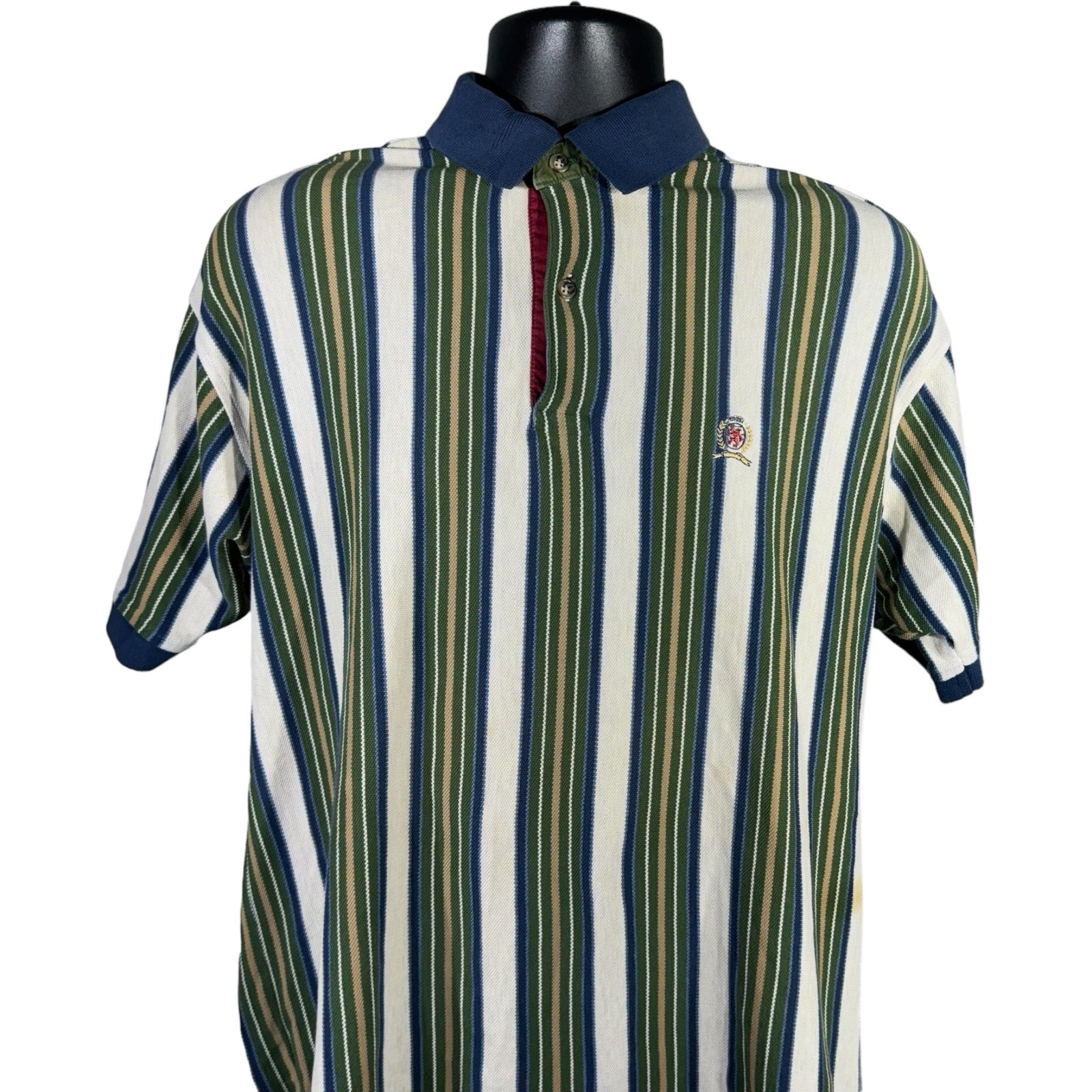 Collection of Tommy Hilfiger Vertical Stripe Short Sleeve Polo in a gallery layout