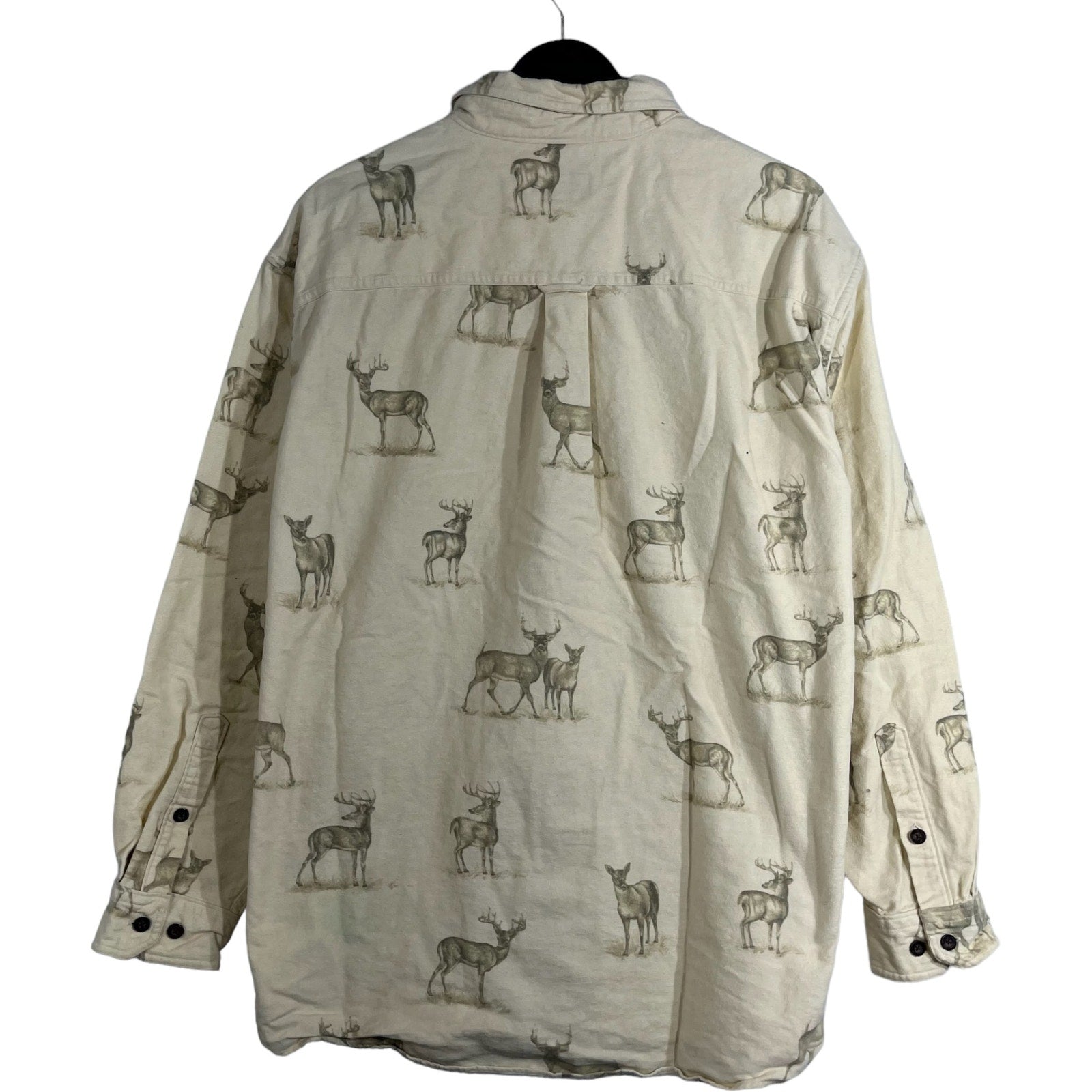 Collection of Woolrich Deer All Over Pattern Long Sleeve Flannel in a gallery layout