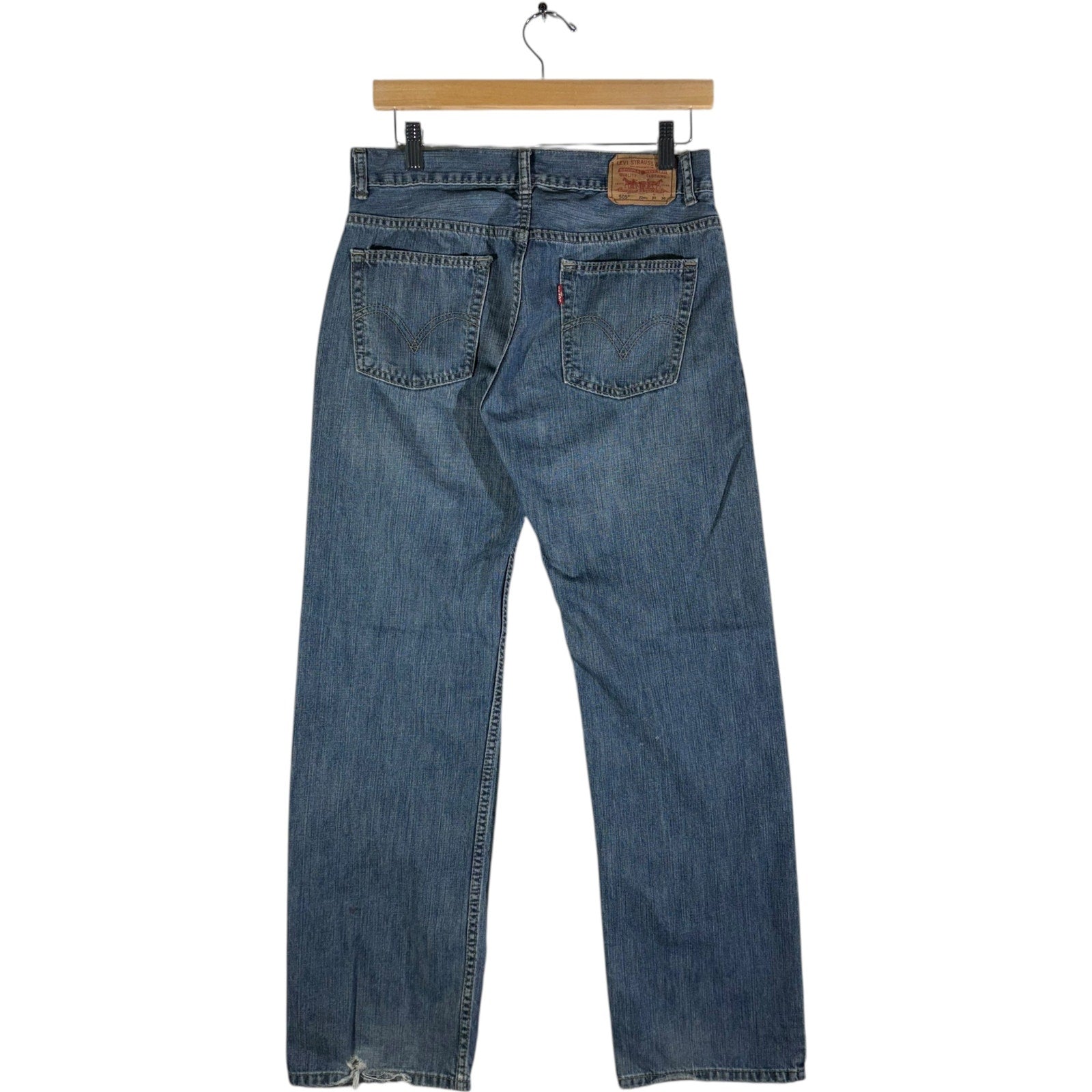 Collection of Youth Levi's 505 Denim Straight Leg Jeans 20 Reg in a gallery layout
