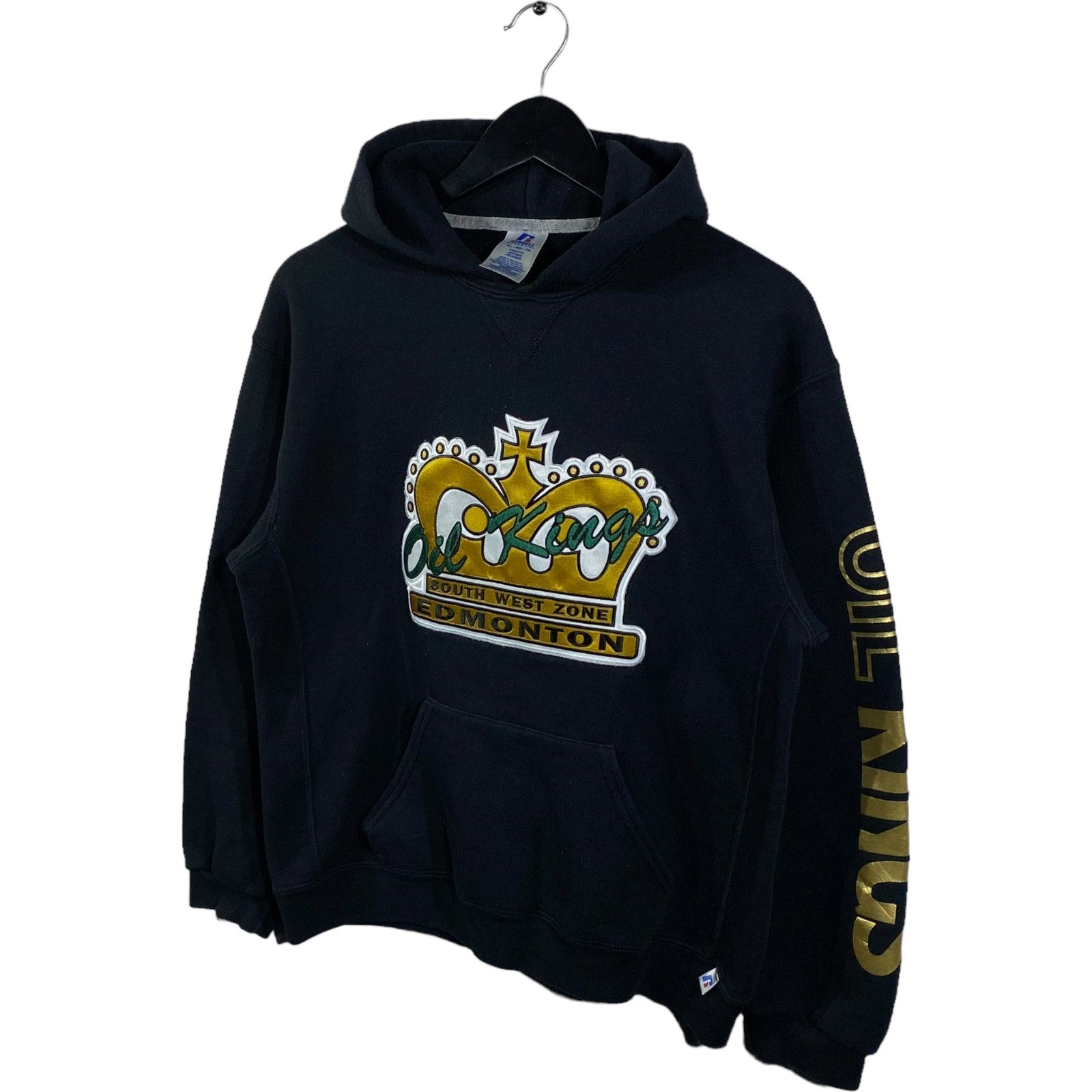 Collection of Youth Russell Athletic Edmonton Oil Kings Hockey Hoodie in a gallery layout