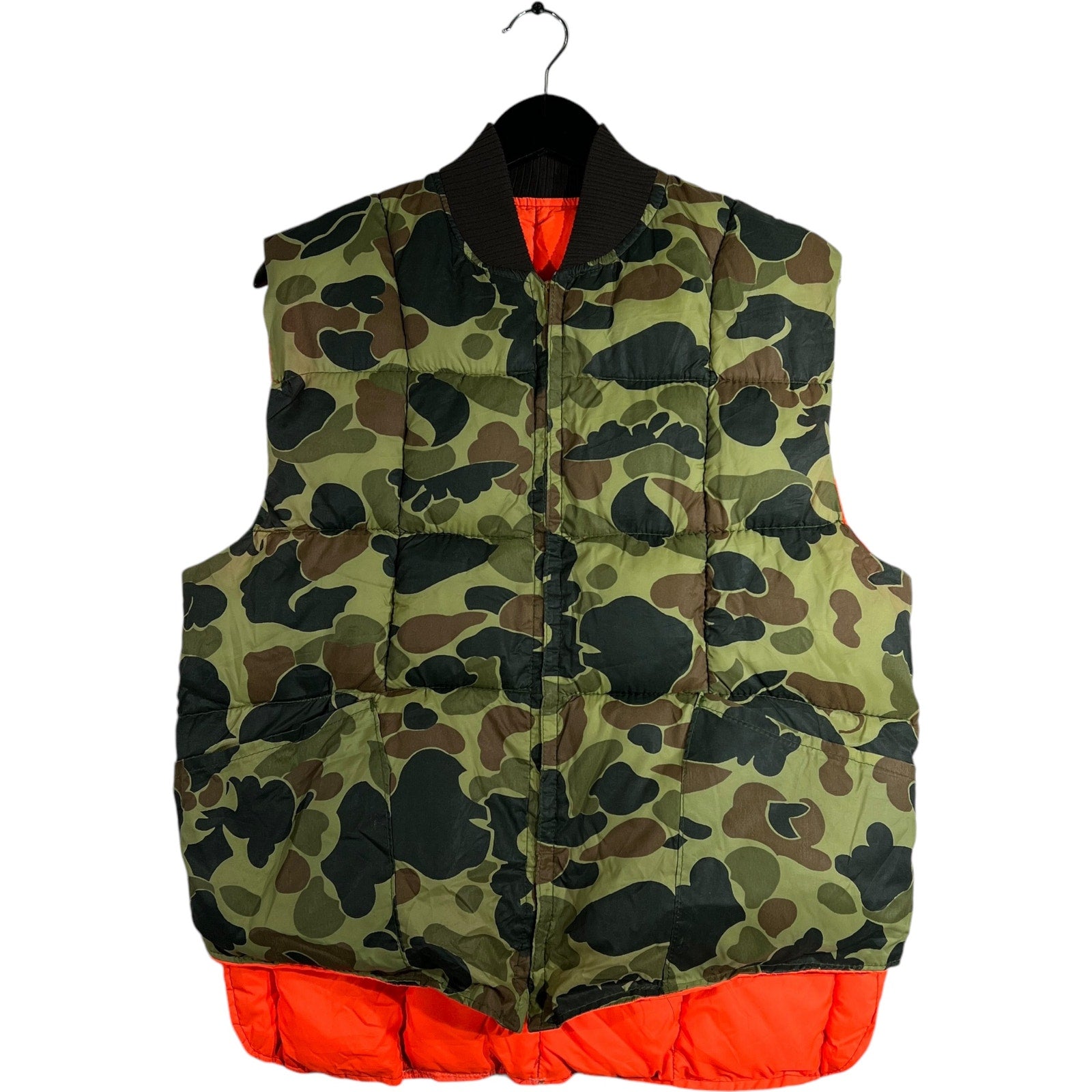 Collection of Camouflage Reversible Full Zip Puffer Vest in a gallery layout