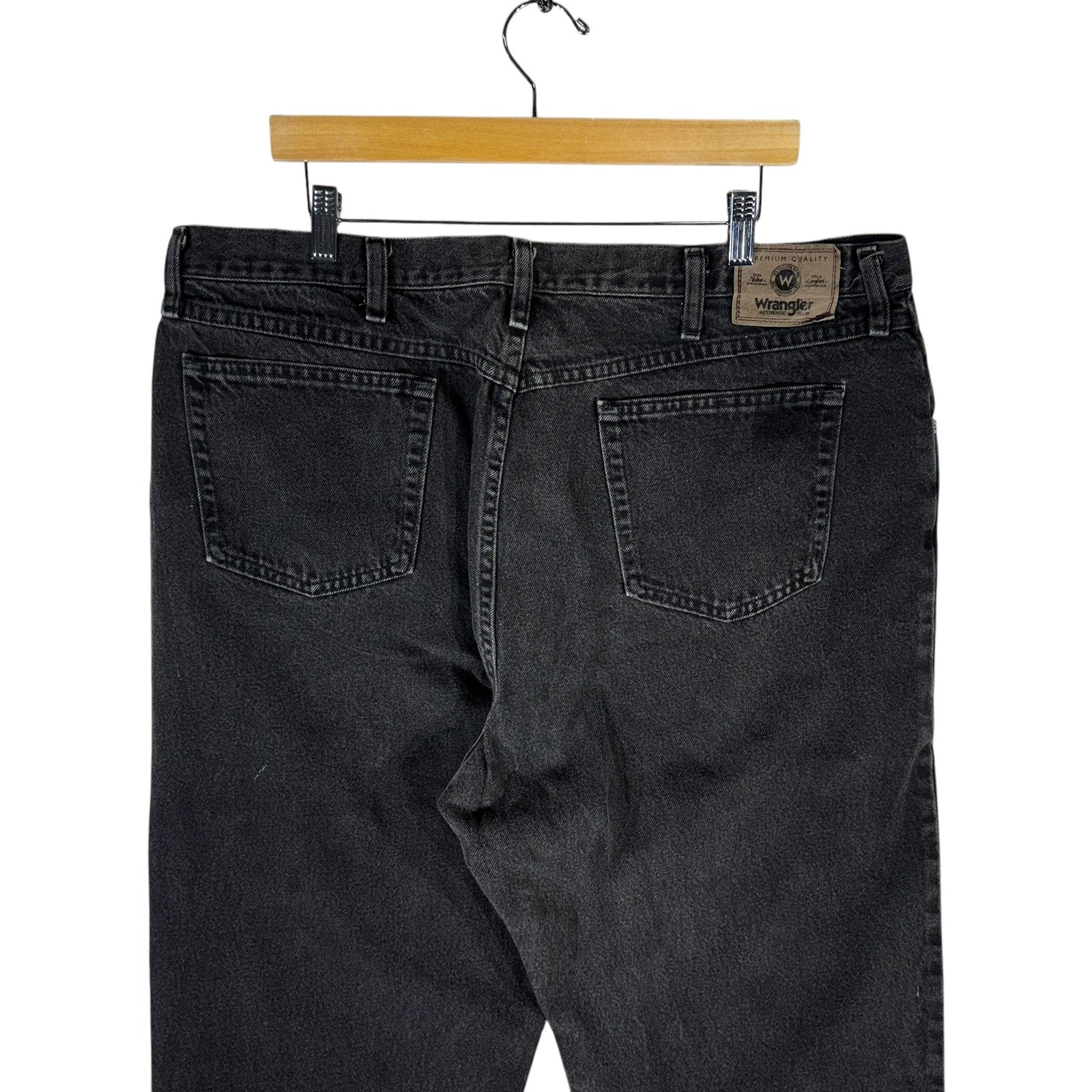 Collection of Wrangler Denim Straight Leg Jeans 42x32 in a gallery layout