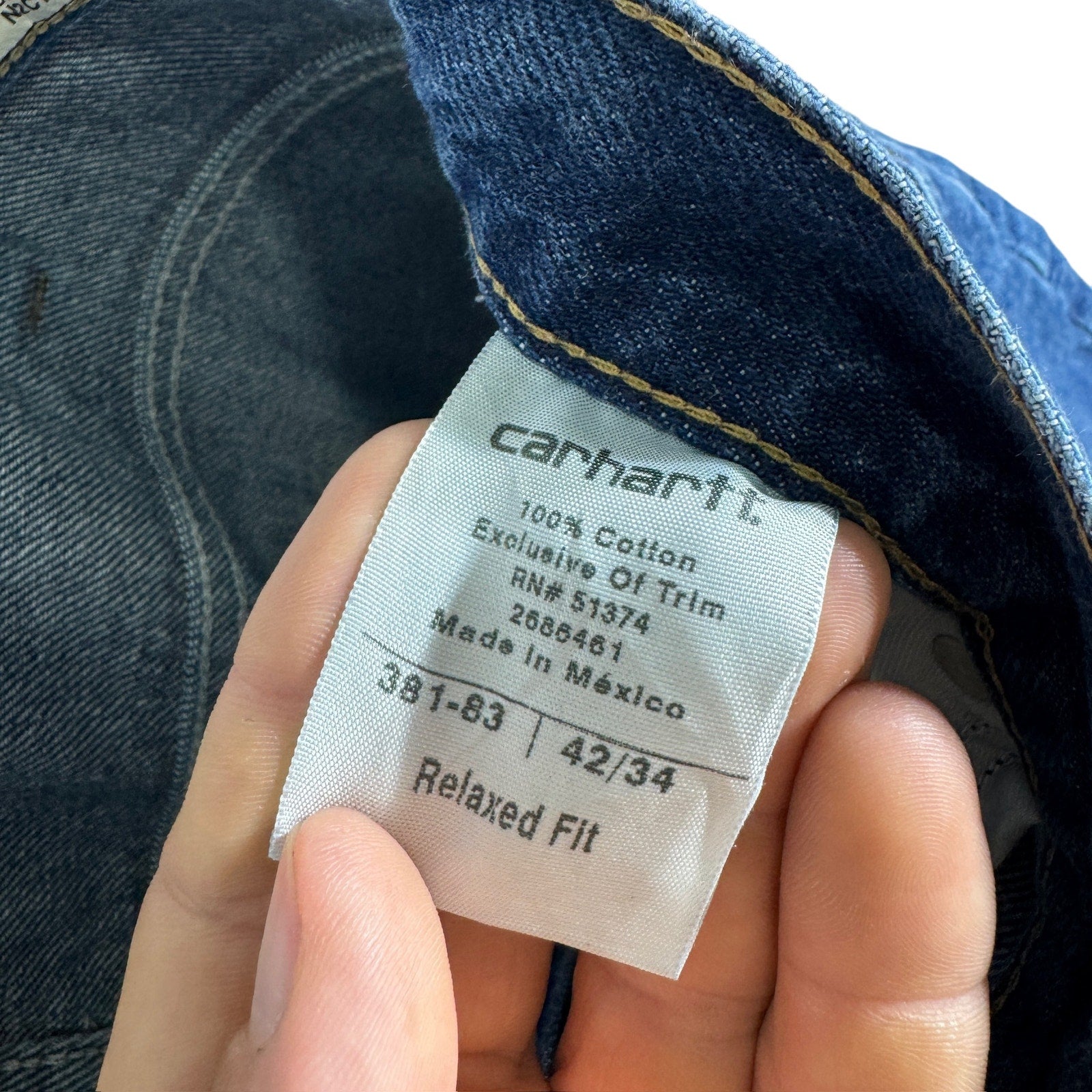 Collection of Carhartt Denim Straight Leg Relaxed Fit Jeans in a gallery layout