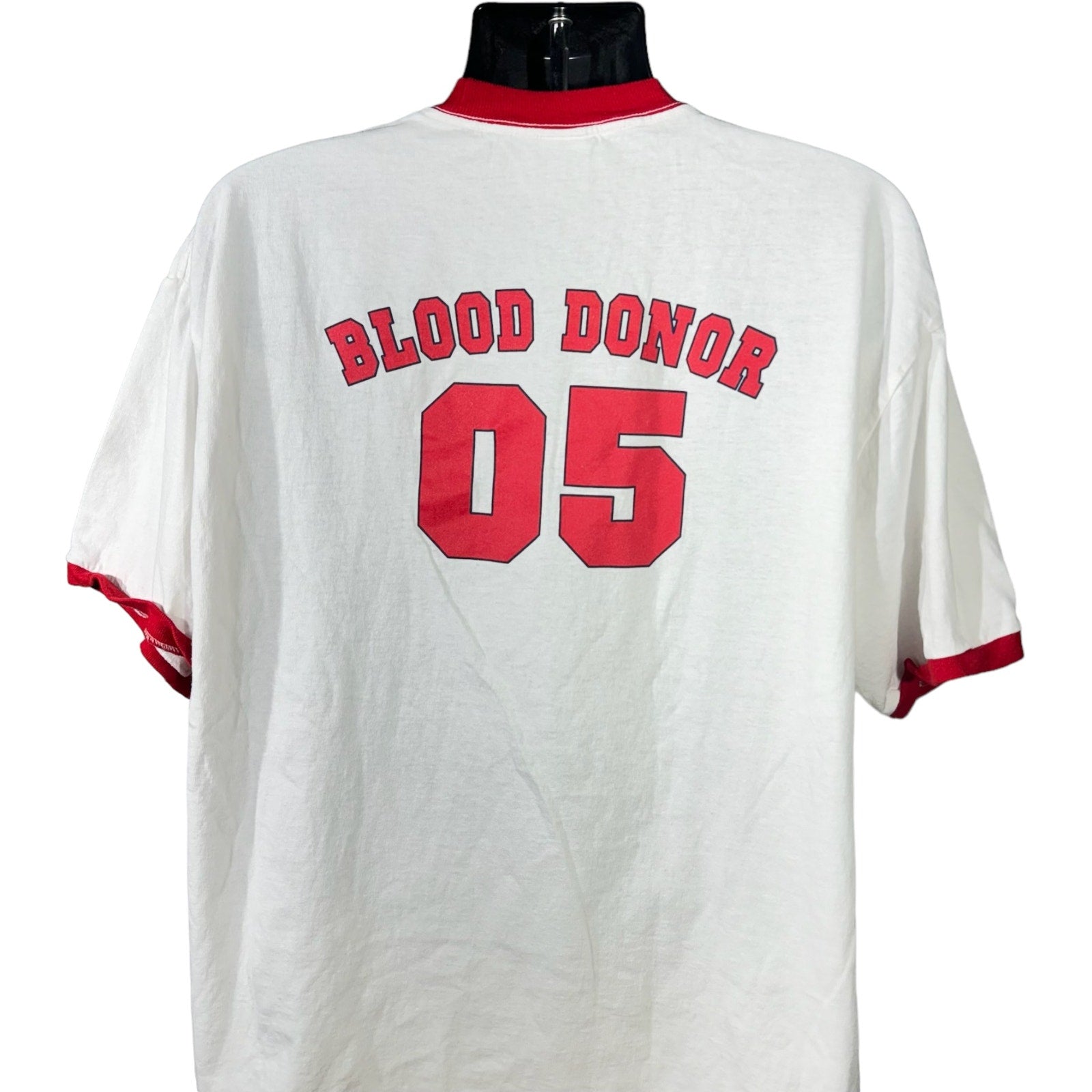 Collection of St. Louis Cardinals Red Cross Blood Drive MLB Ringer Tee in a gallery layout