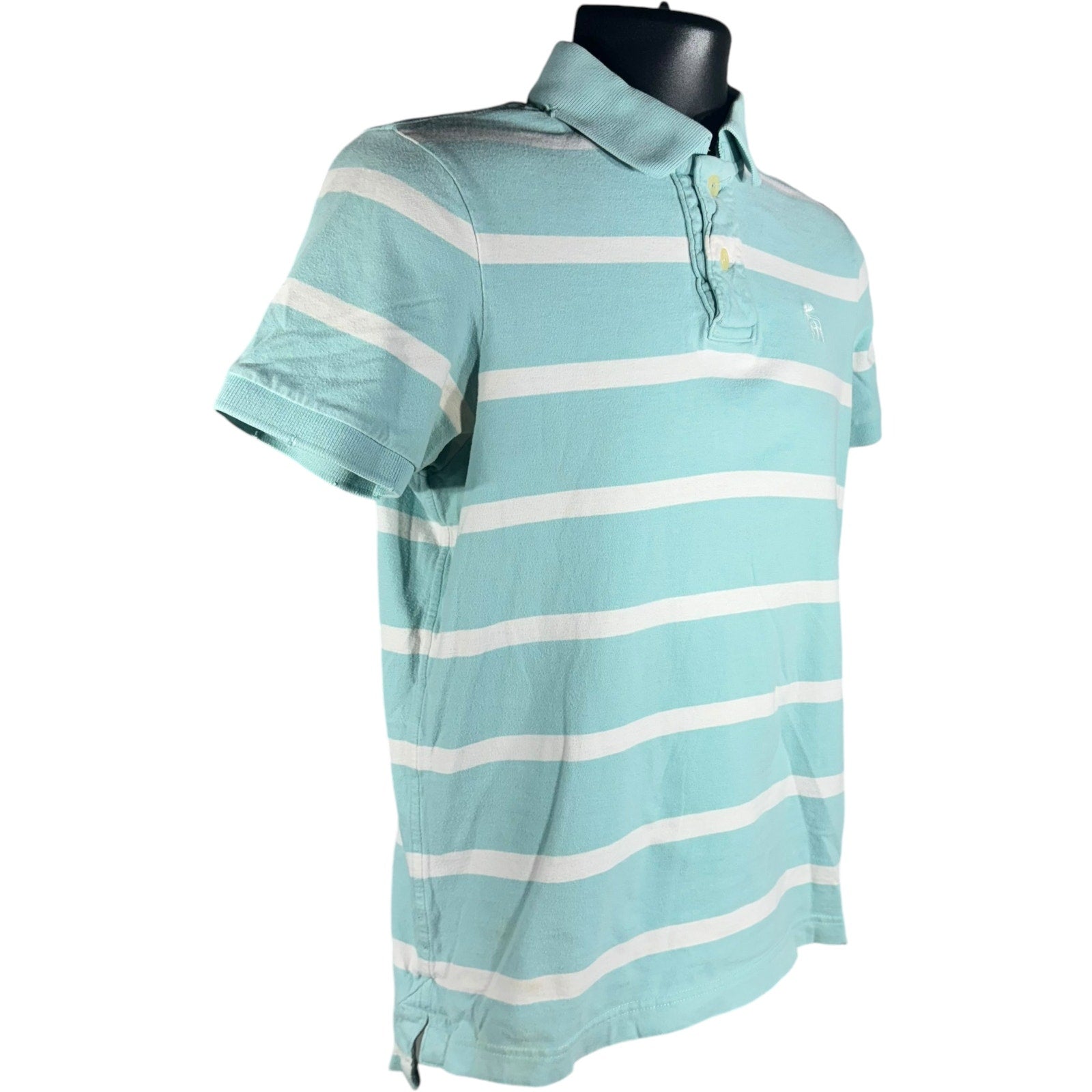 Collection of Abercrombie & Fitch Striped Short Sleeve Polo in a gallery layout