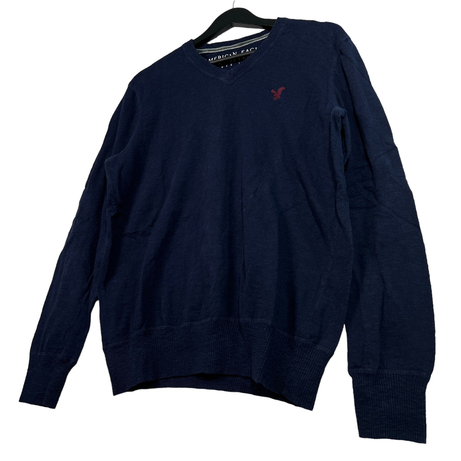 Collection of American Eagle Cotton V-Neck Sweater in a gallery layout