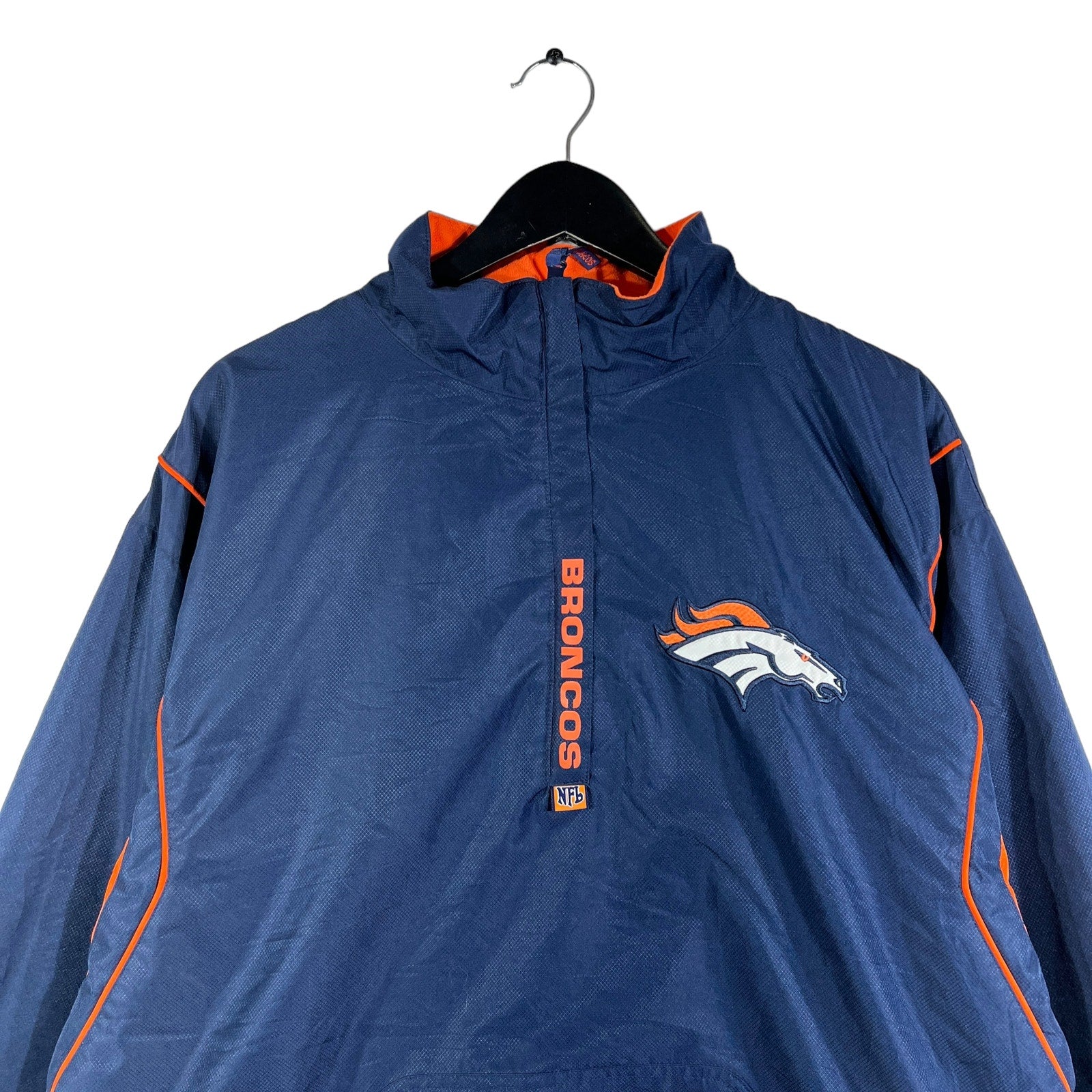 Collection of NFL Denver Broncos 1/4 Zip Windbreaker in a gallery layout