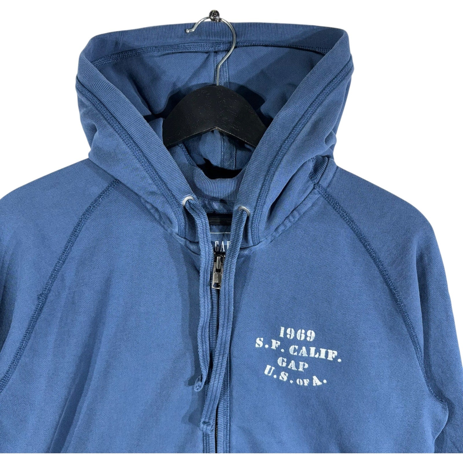 Collection of Gap S.F. CA Military Stencil Full Zip Hoodie in a gallery layout