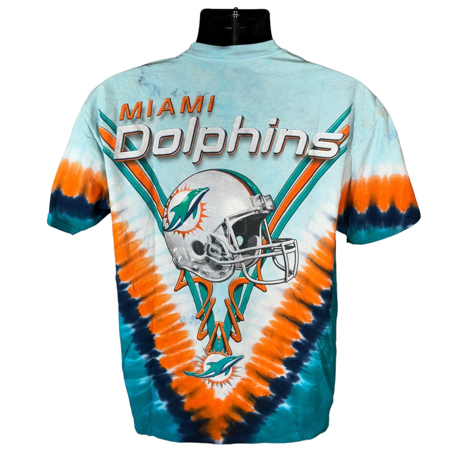 Collection of NFL Miami Dolphins Big Print Tie Dye Tee in a gallery layout