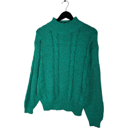 Collection of Women's Stamford Classics Mock Neck Cable Knit Sweater in a gallery layout