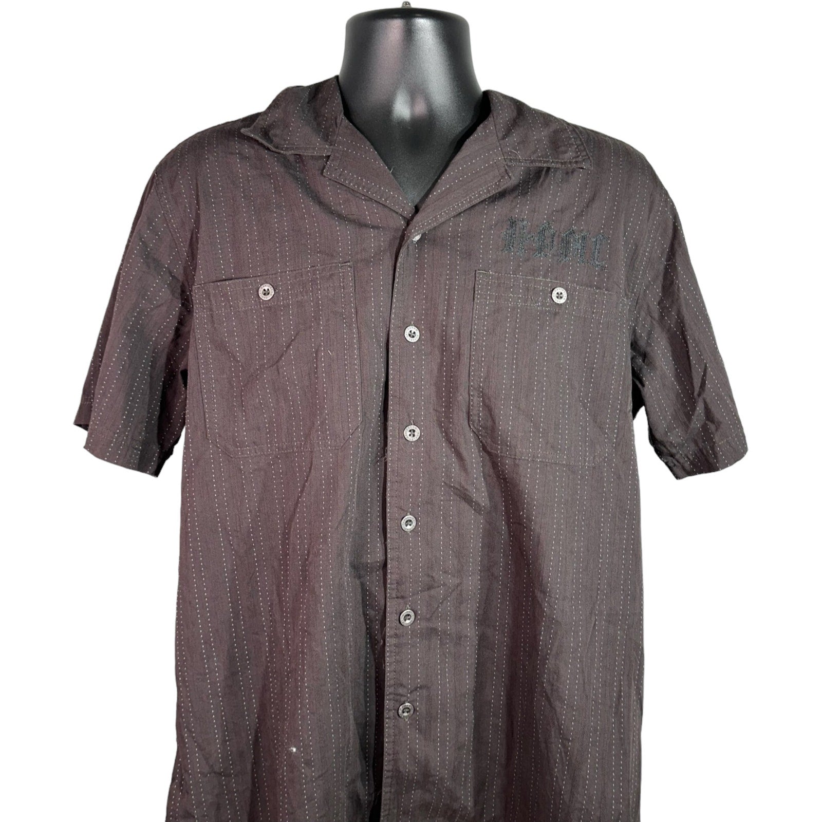 Collection of Harley Davidson Striped Short Sleeve Button Up in a gallery layout
