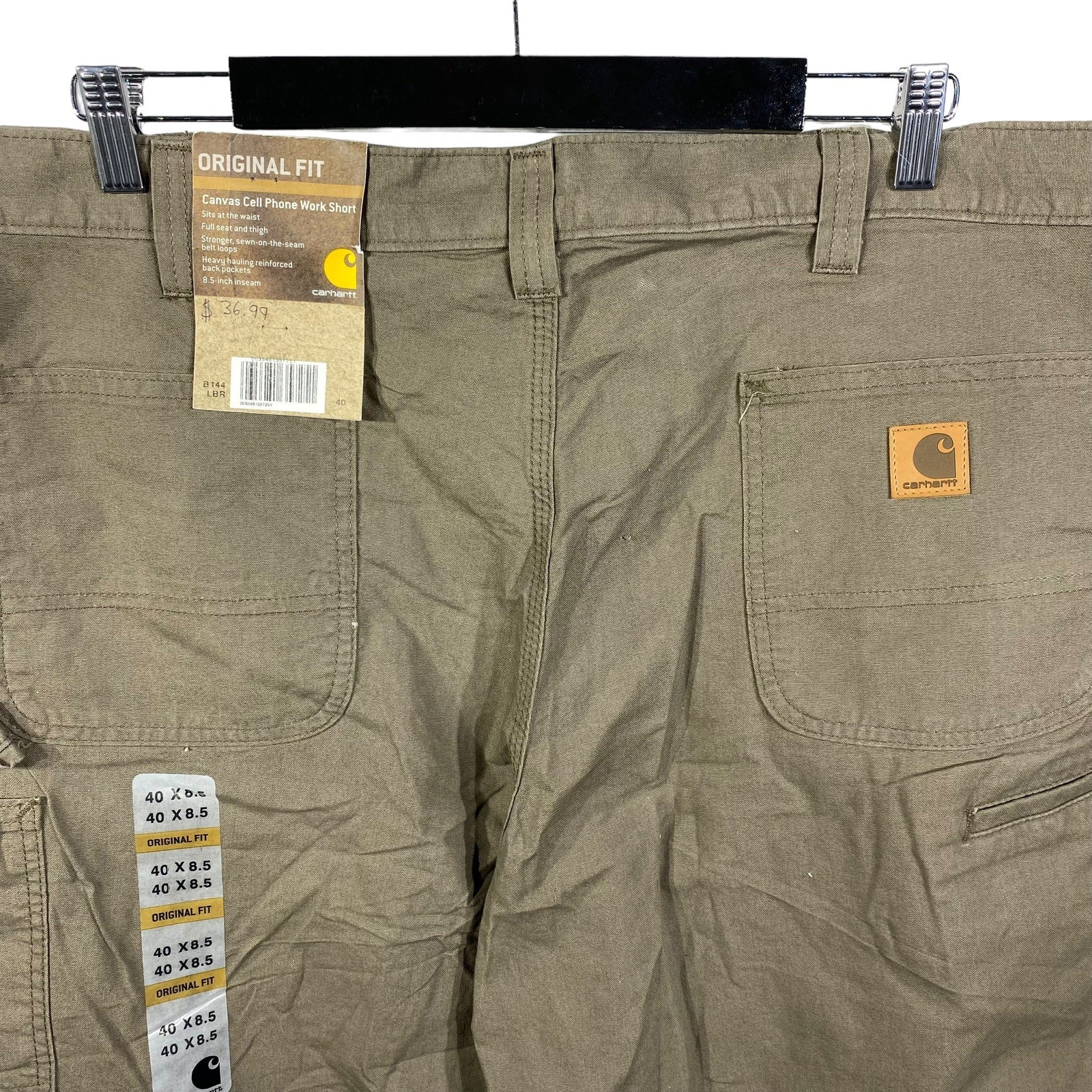 Collection of NWT Carhartt Carpenter Chino Shorts 40 in a gallery layout