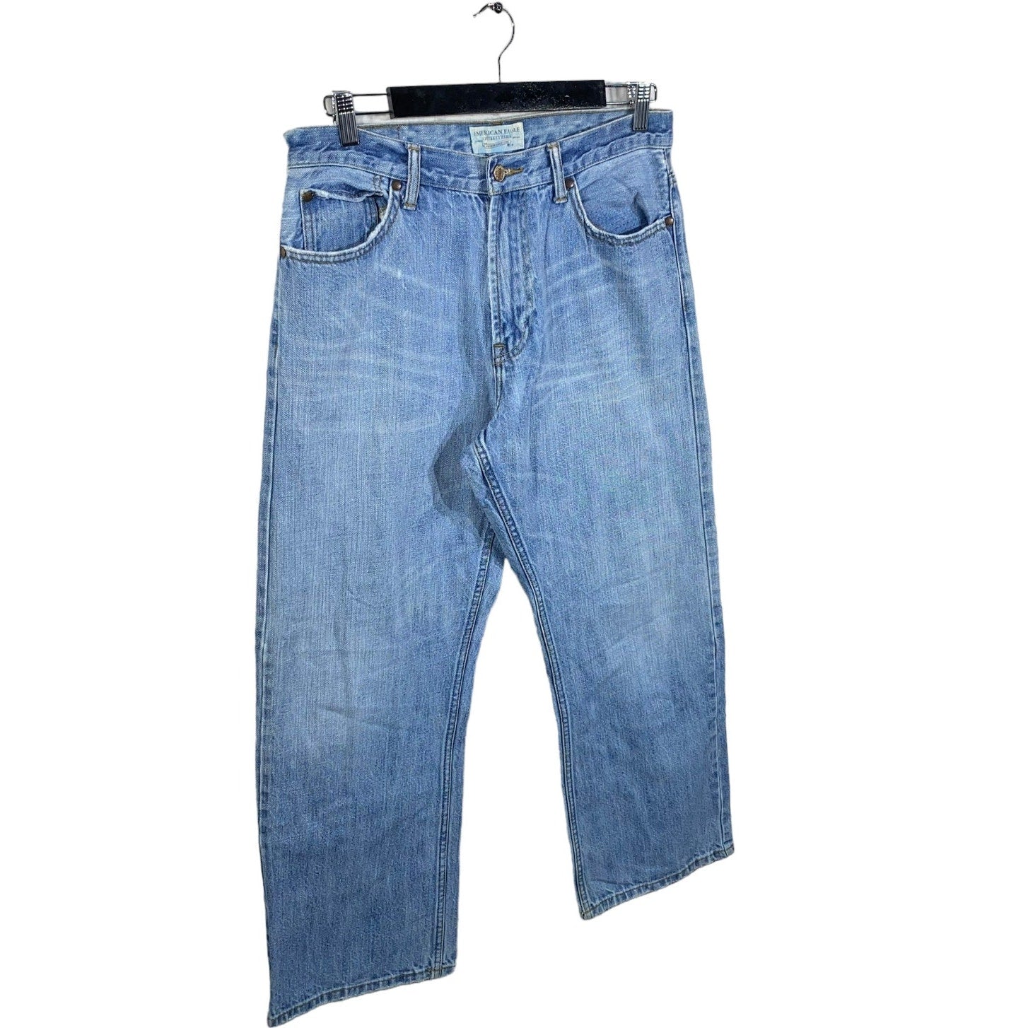 Collection of American Eagle Outfitter Denim Straight Leg Jeans 32x30 in a gallery layout