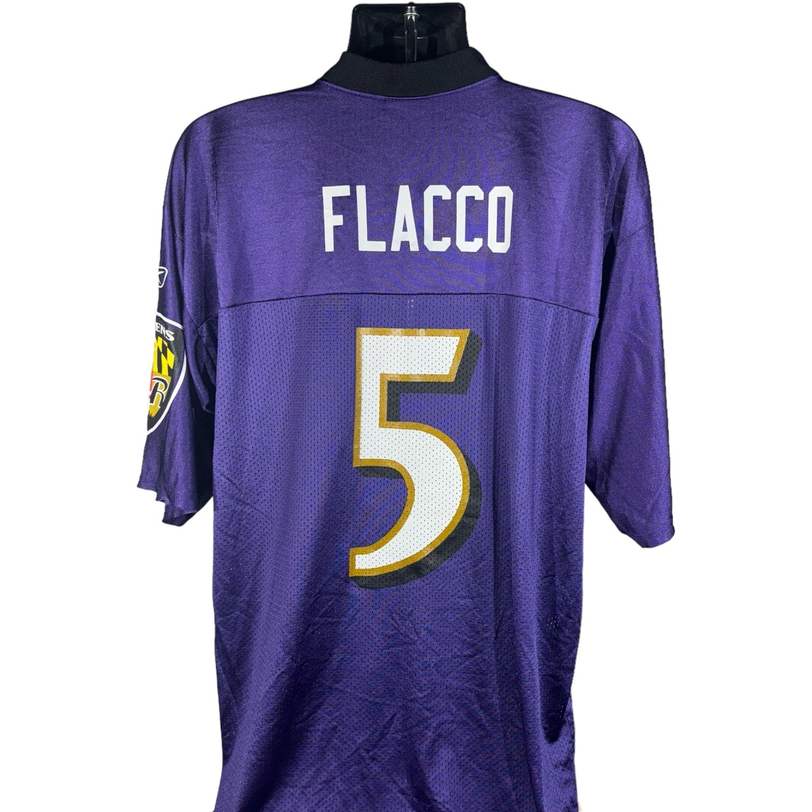 Collection of Reebok Baltimore Ravens #5 Joe Flacco NFL Jersey in a gallery layout