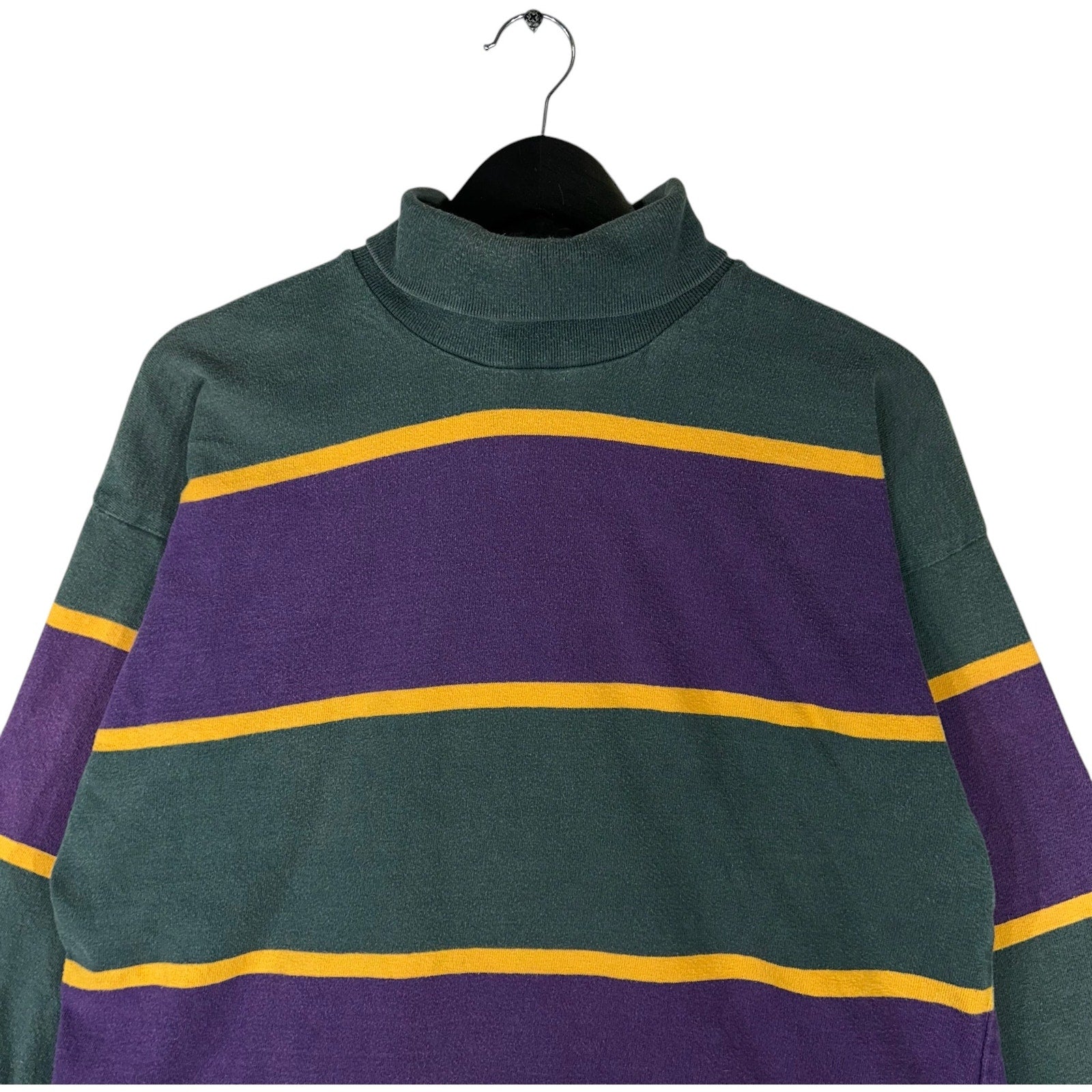 Collection of Vintage American Eagle Striped Turtle Neck Long Sleeve in a gallery layout