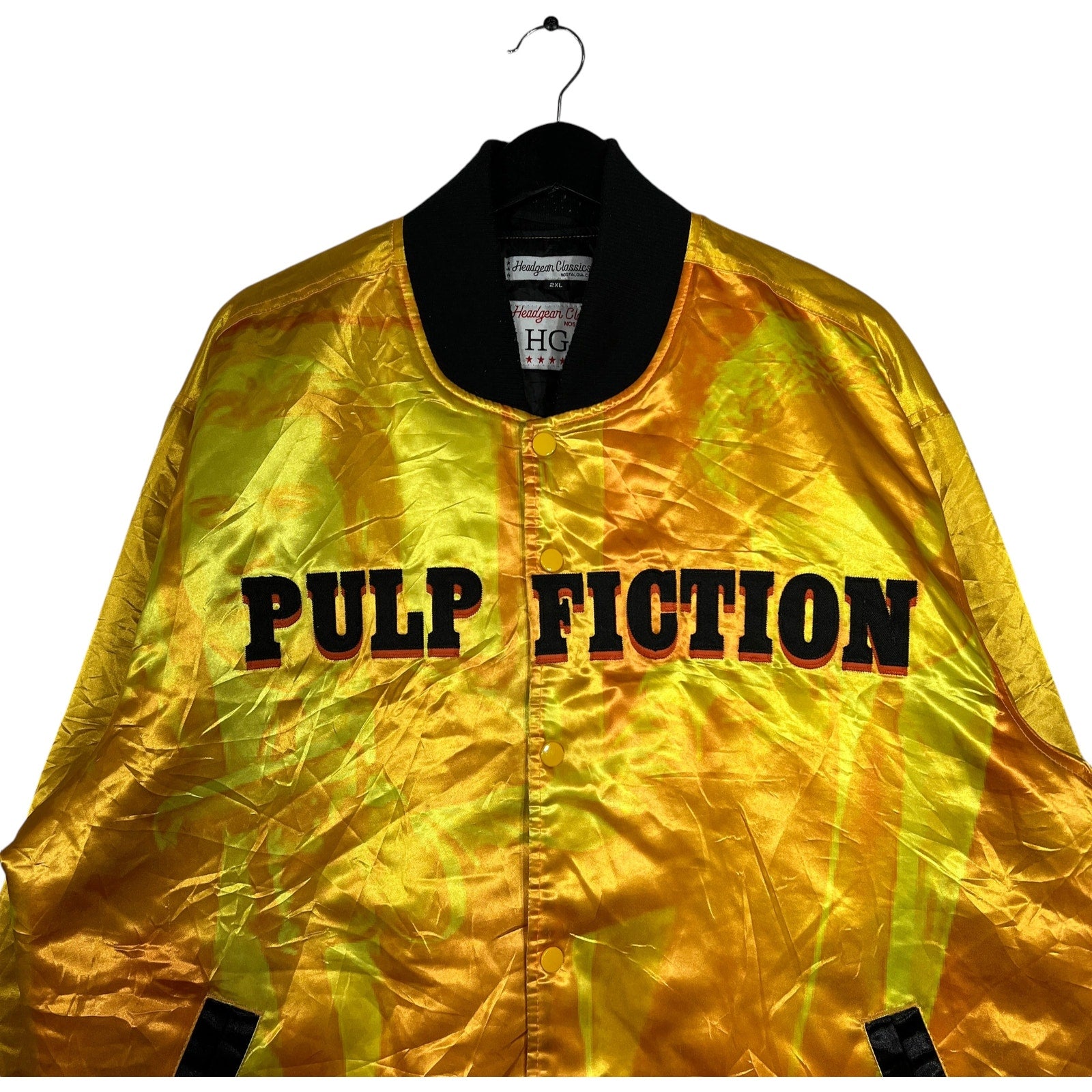 Collection of Pulp Fiction Double Sided Satin Bomber Jacket in a gallery layout