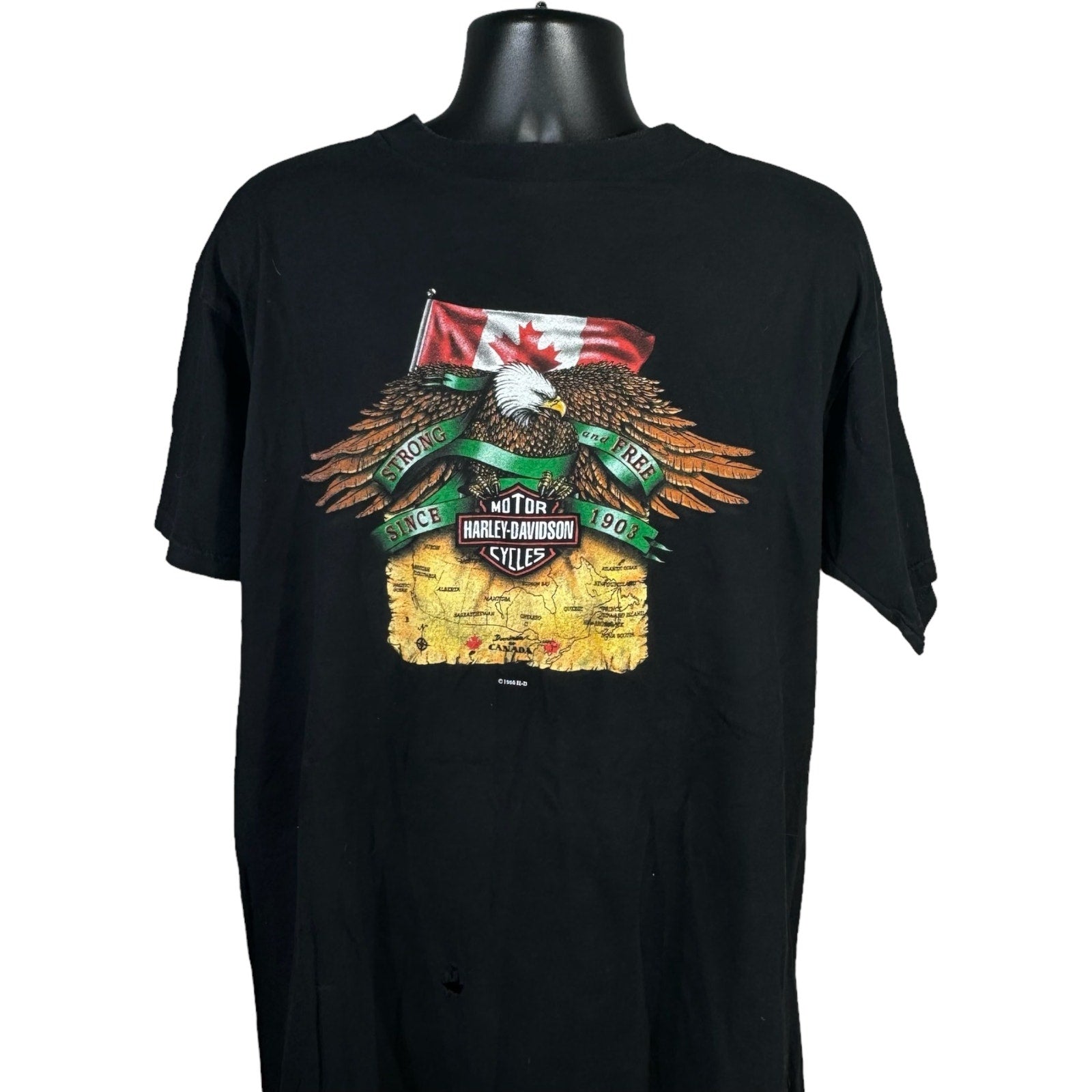 Collection of Vintage Harley Davidson Canada British Columbia Tee 1998 in a gallery layout
