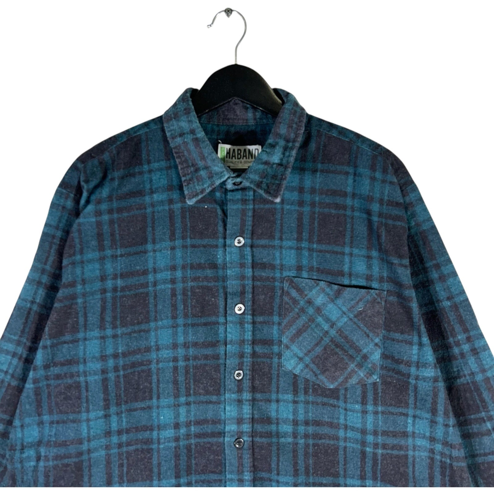 Collection of Haband Plaid Button-Up Flannel in a gallery layout