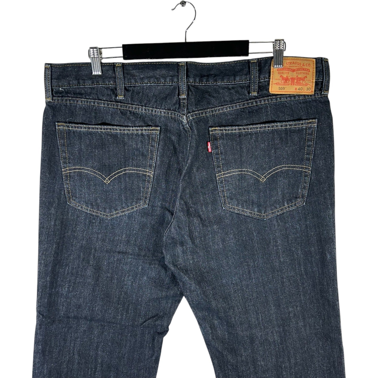 Collection of Levi's 559 Denim Wide Leg Jeans 41x29 in a gallery layout