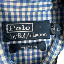 Collection of Polo Ralph Lauren Western Checkered Long Sleeve Button Down Dress Shirt in a gallery layout