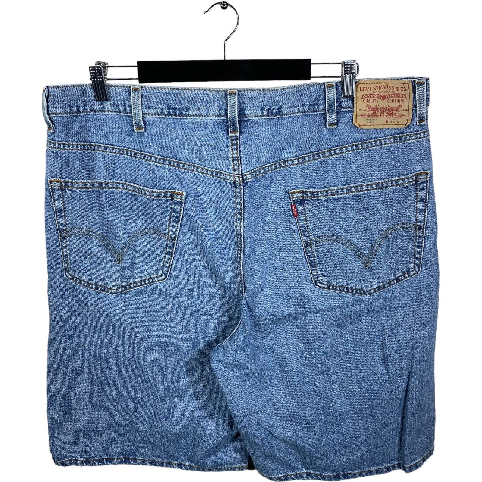 Collection of Levi's 550 Denim Shorts Size 42 in a gallery layout