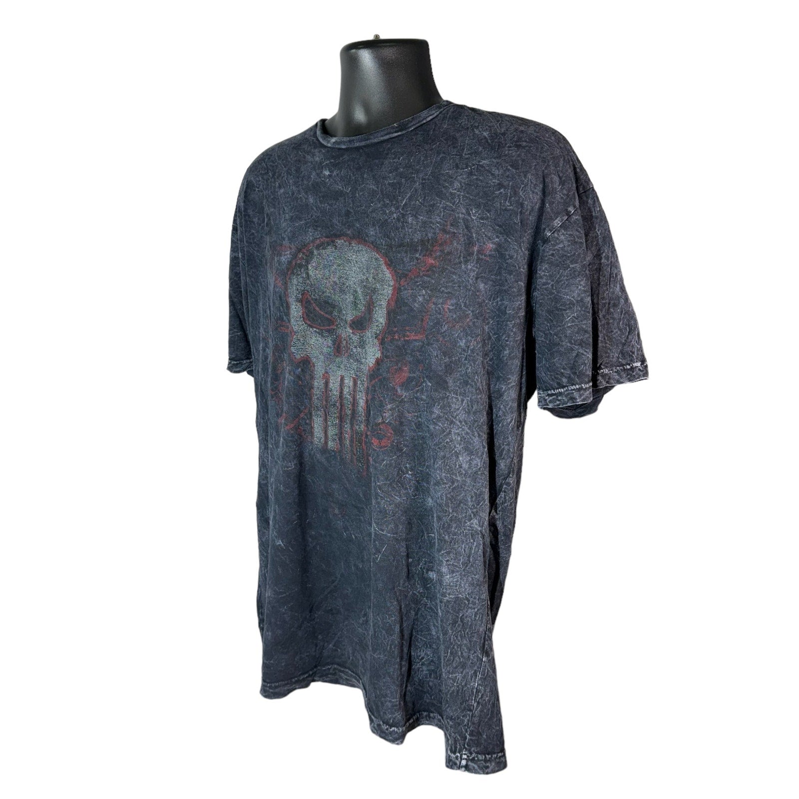 Collection of Marvel The Punisher Stone Washed Logo Tee in a gallery layout