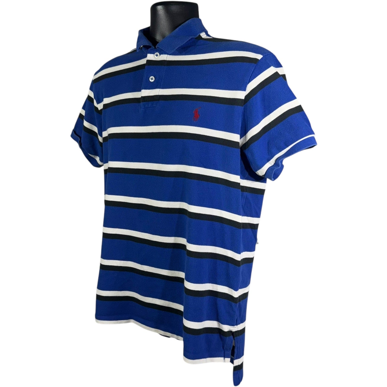Collection of Polo Ralph Lauren Custom Fit Small Horse Striped Short Sleeve Polo in a gallery layout