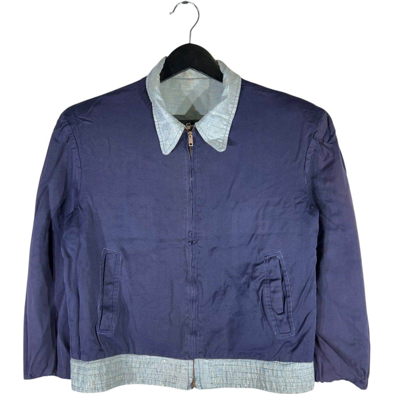Collection of Full Zip Up Reversible Collard Light Jacket in a gallery layout