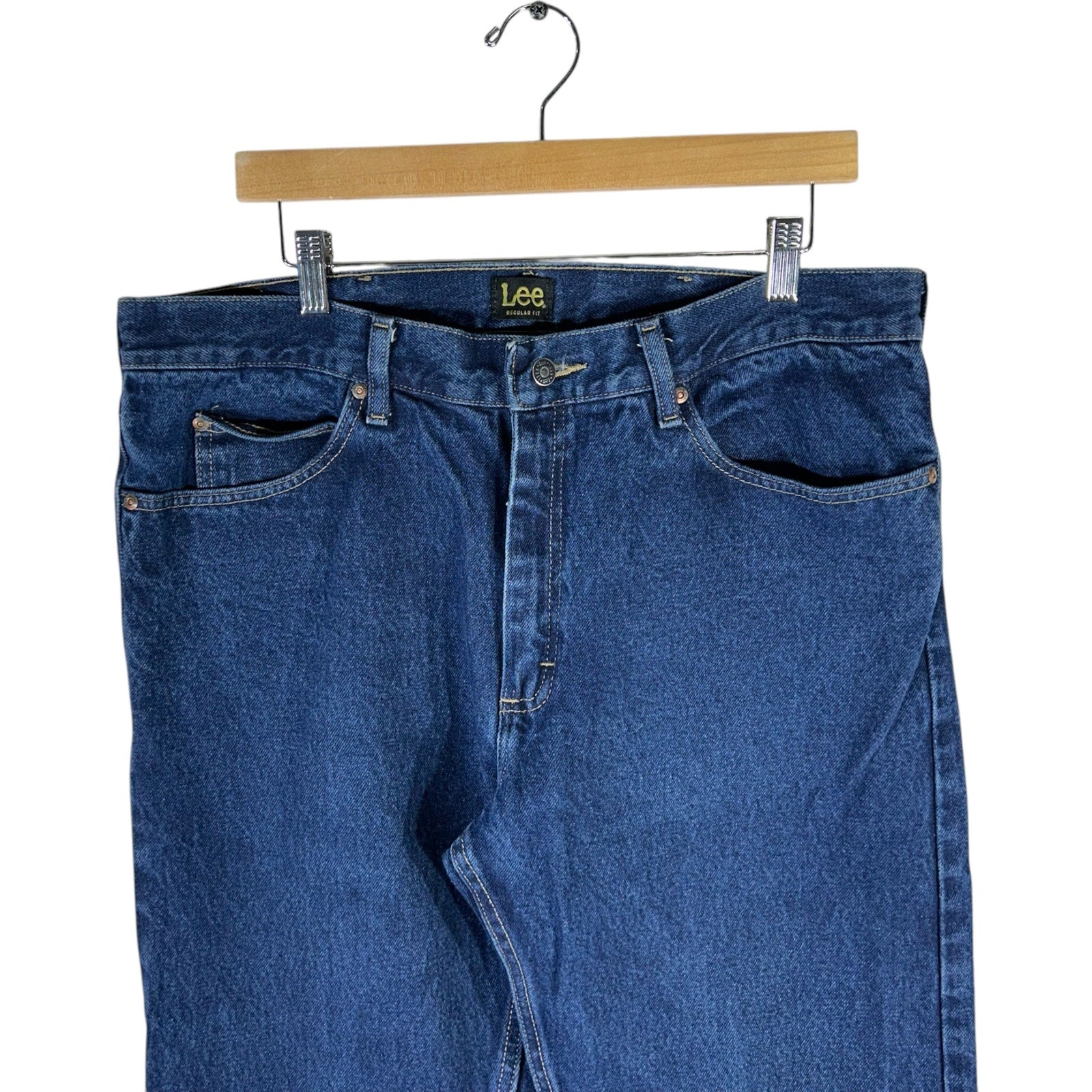 Collection of Lee Denim Skinny Leg Jeans 38x34 in a gallery layout