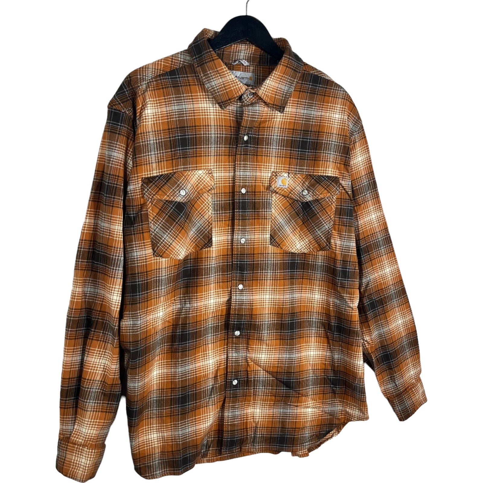 Collection of Carhartt Plaid Long Sleeve Flannel in a gallery layout