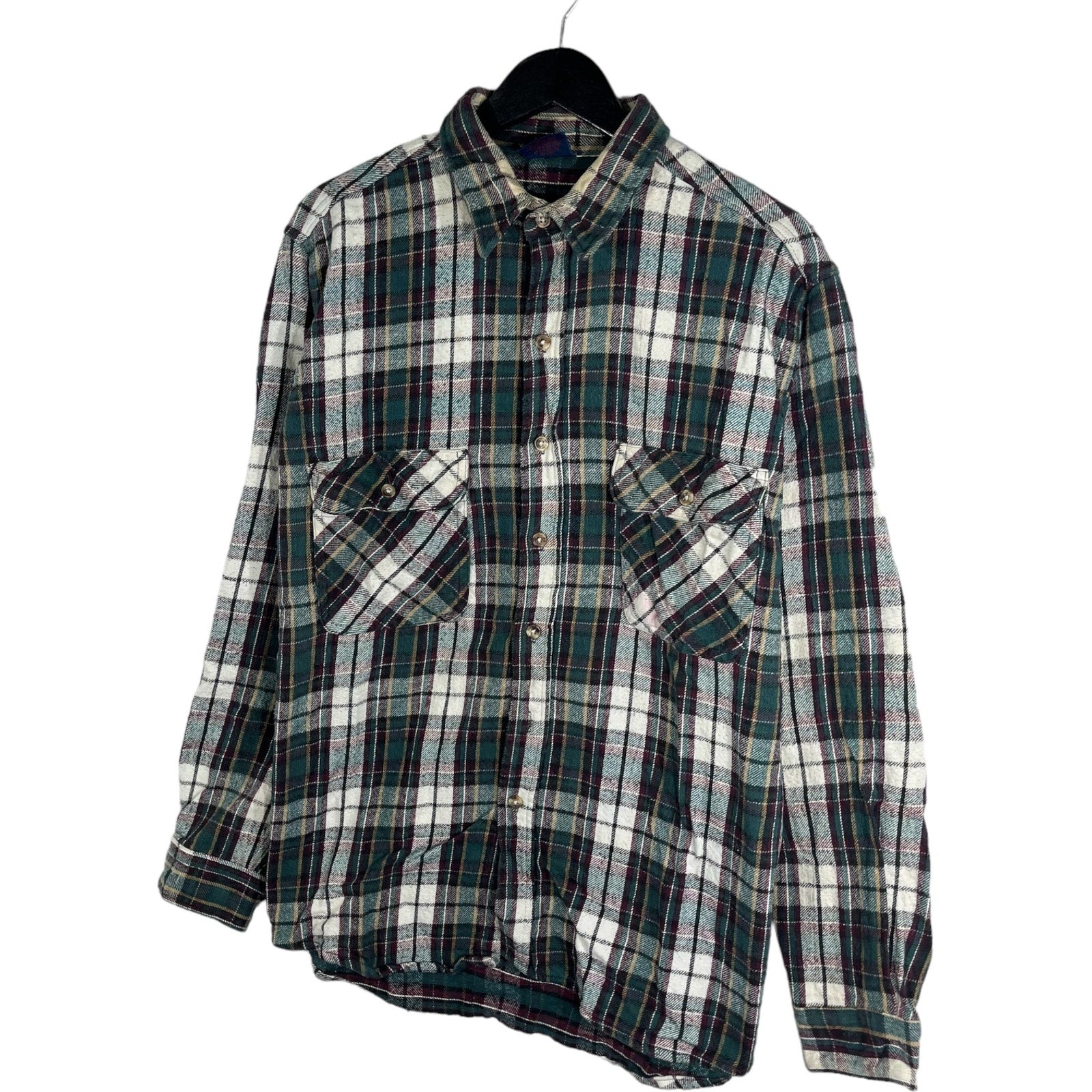 Collection of Dakota Plaid Long Sleeve Button Down Flannel in a gallery layout