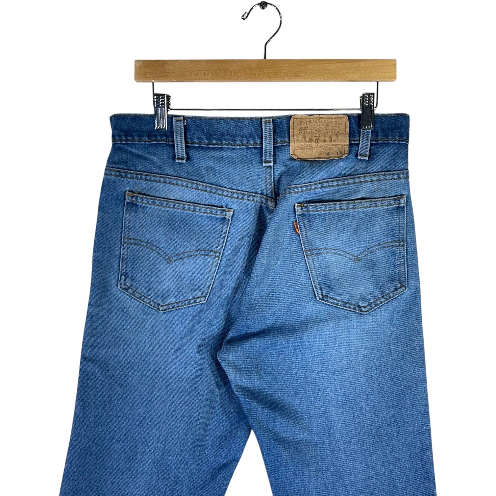 Collection of Levi's Orange Tab Boot Cut Jeans 33x29 in a gallery layout