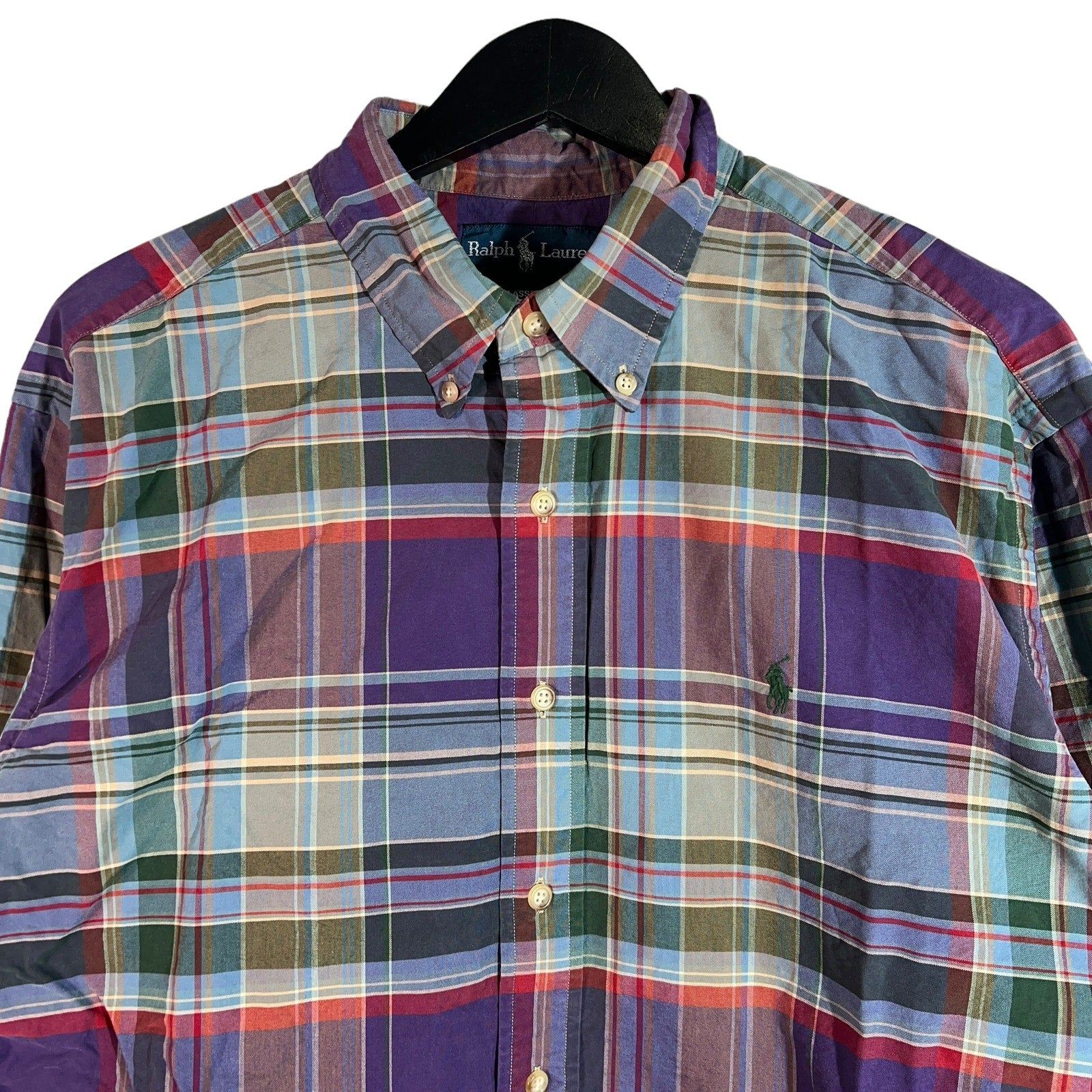 Collection of Ralph Lauren Classic Fit Plaid Long Sleeve Button Down in a gallery layout