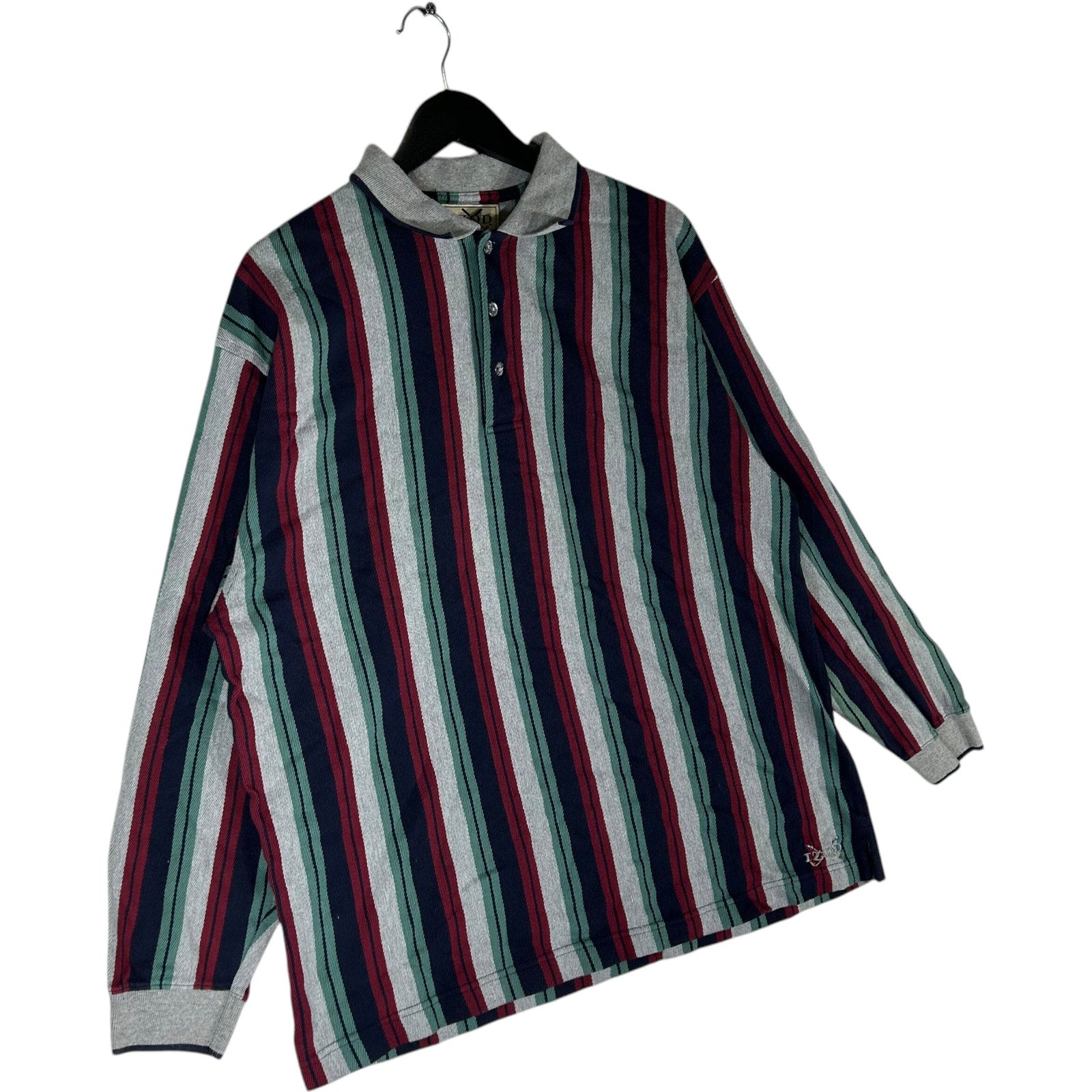 Collection of IZOD Striped Long Sleeve Rugby Polo in a gallery layout