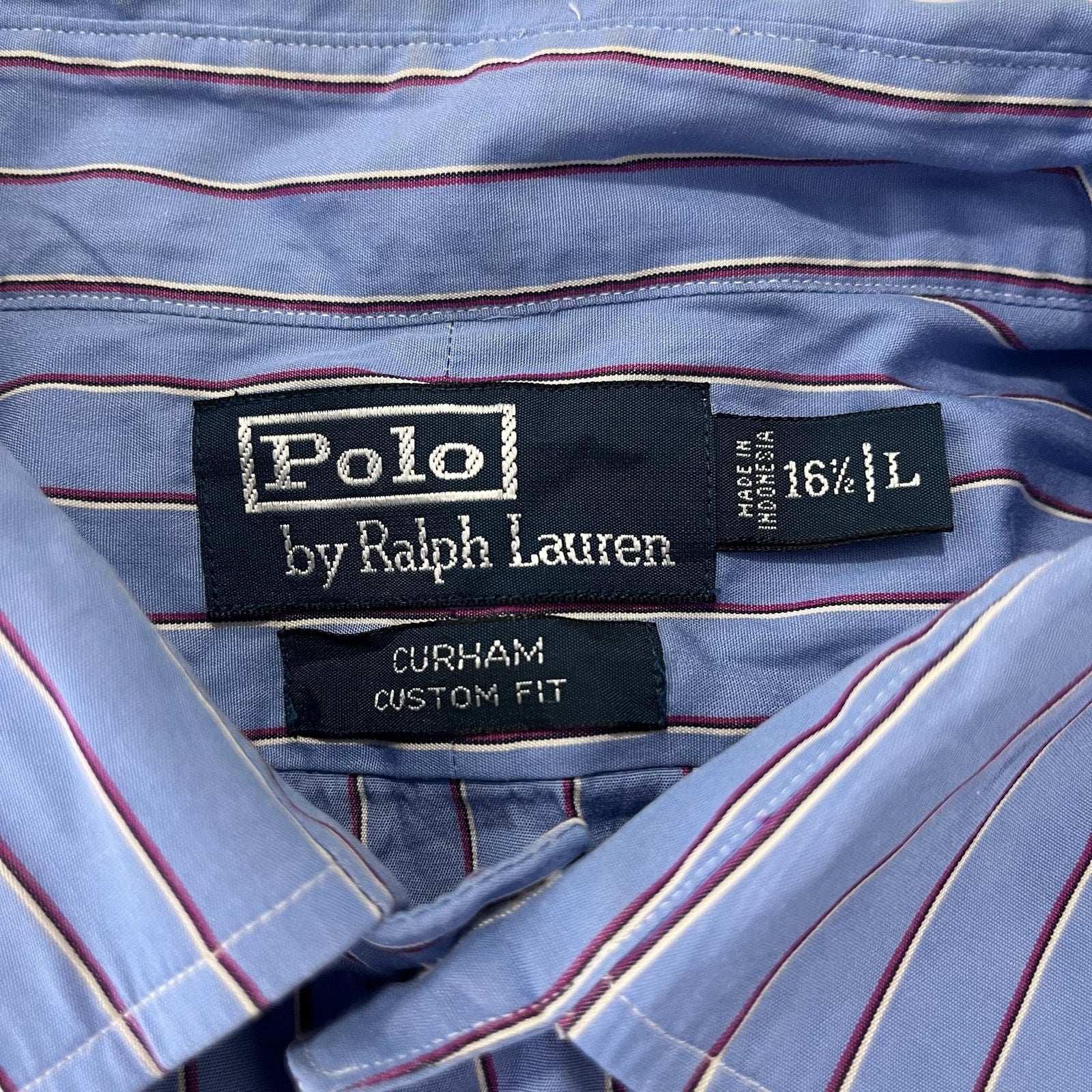 Collection of Polo Ralph Lauren Curham Custom Fit Striped Dress Shirt in a gallery layout