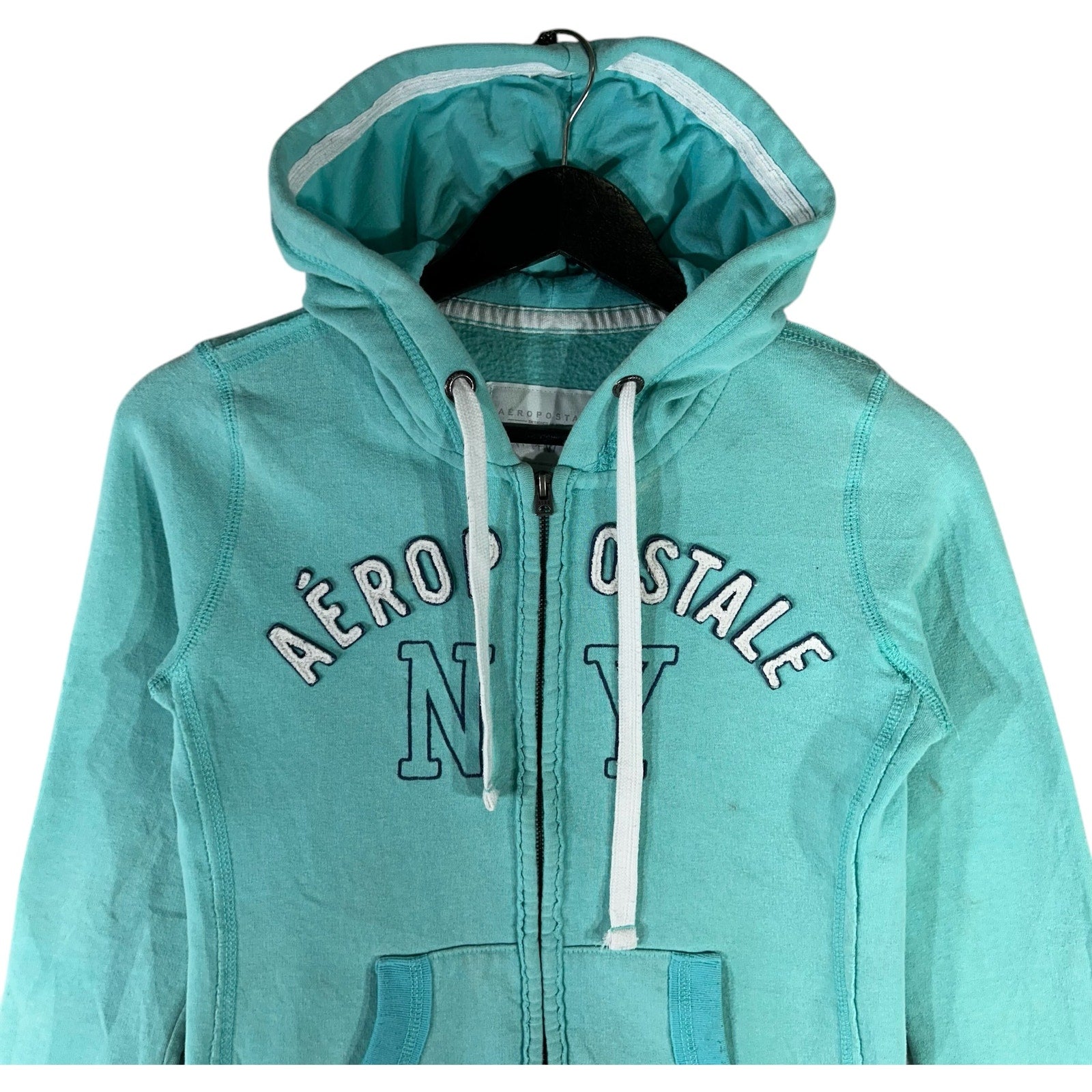 Collection of Aeropostale Spellout Full Zip Hoodie in a gallery layout