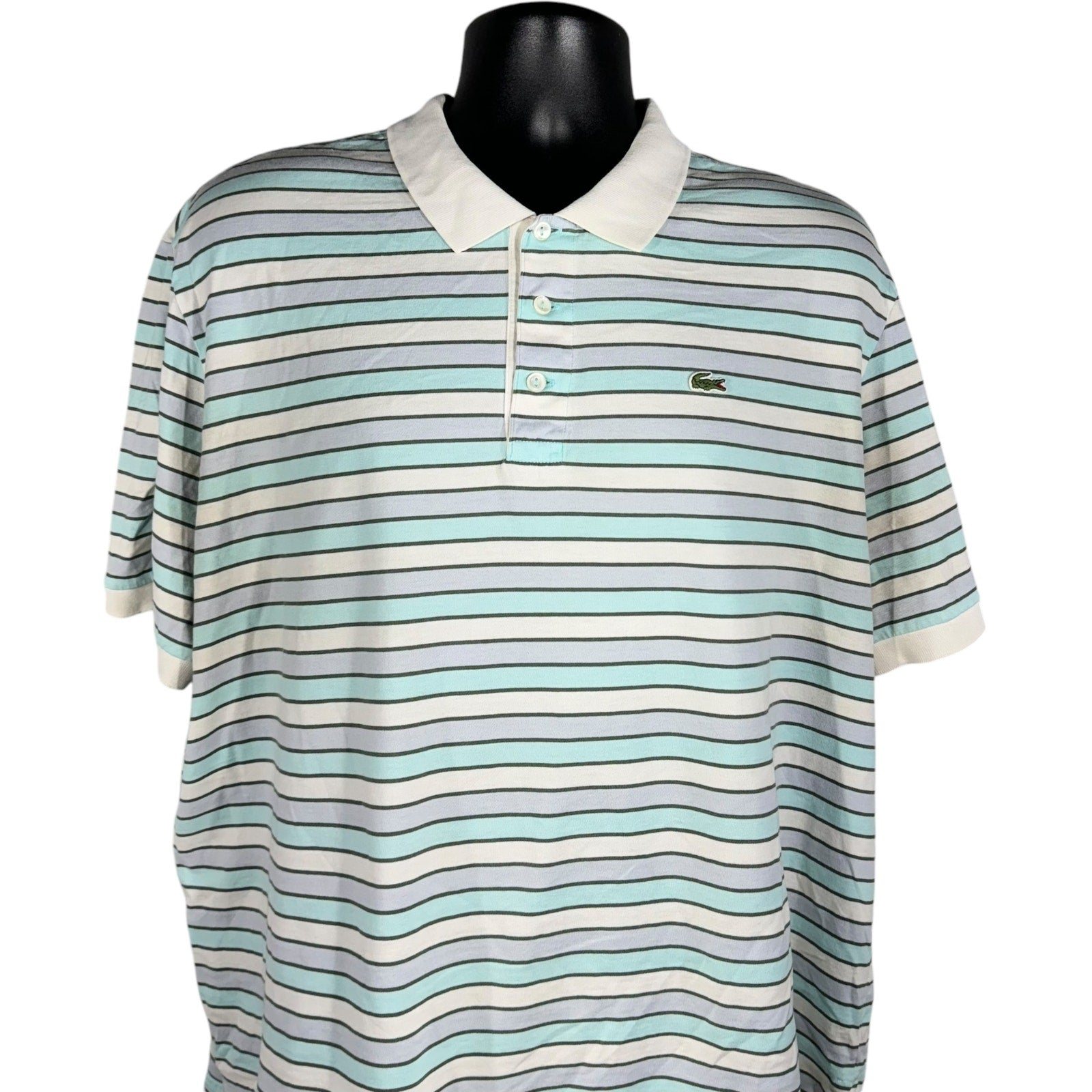 Collection of Lacoste Striped Short Sleeve Polo in a gallery layout